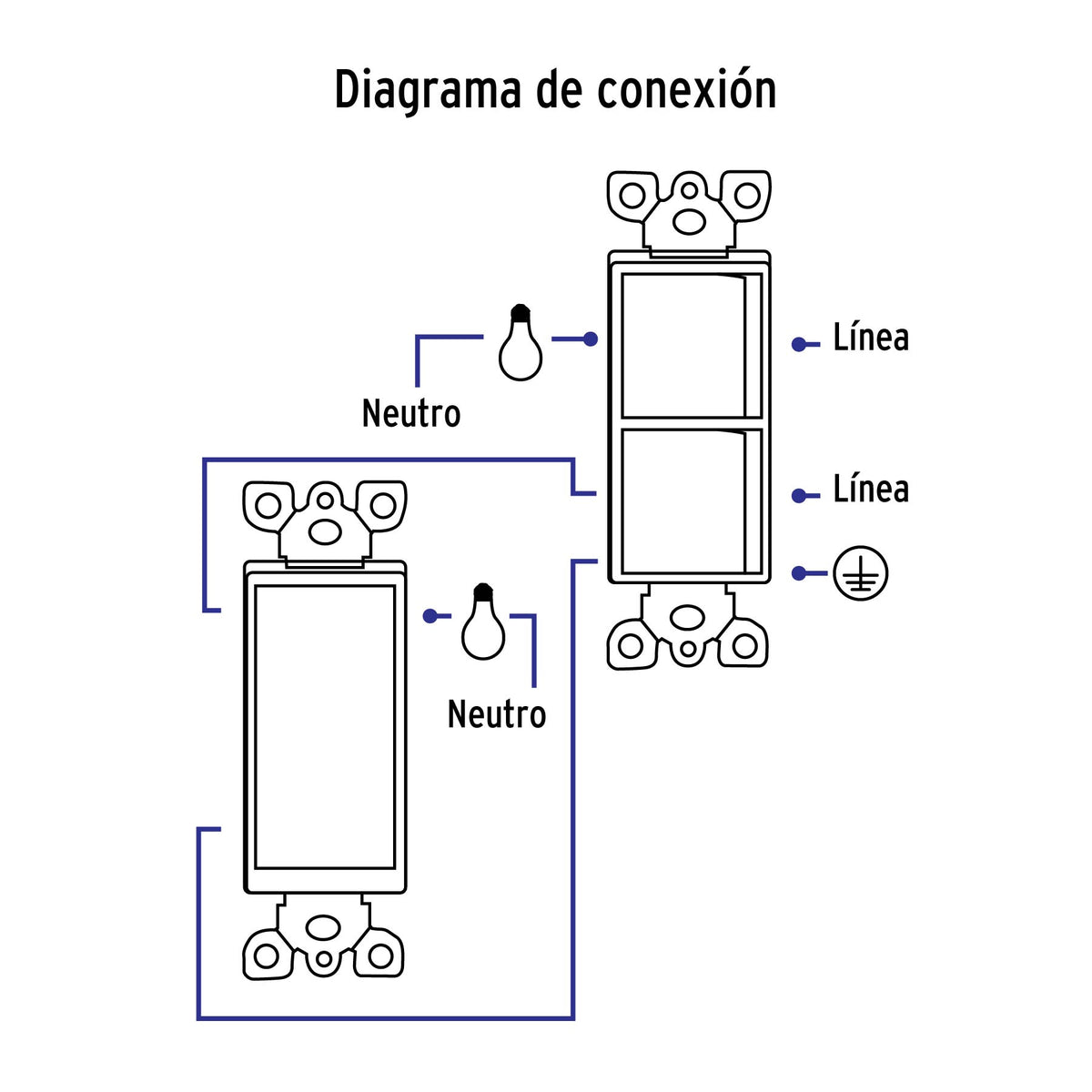 Placa armada interruptor sencillo y escalera Classic