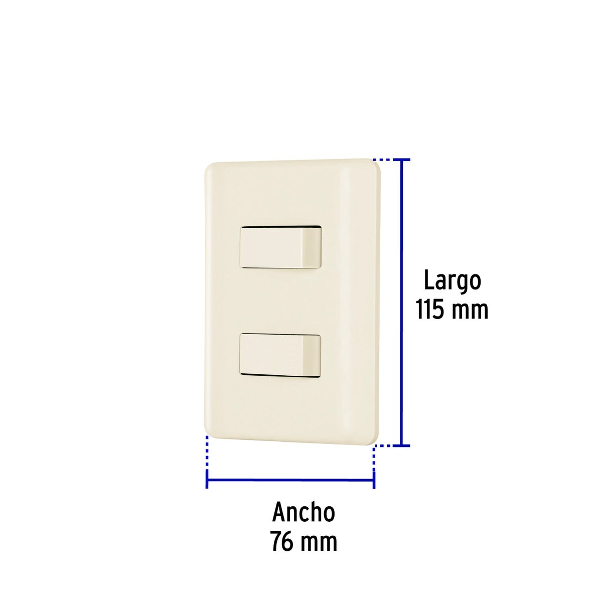 Placa armada 1 interruptor y 1 escalera, marfil, Basic