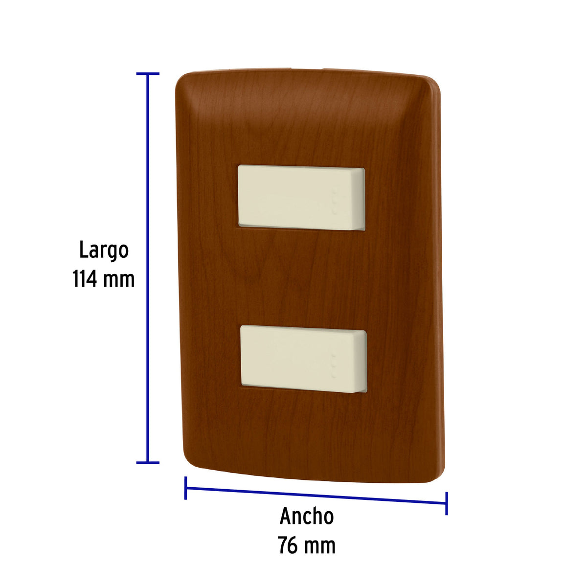 Placa armada 1 interruptor 1 escalera, madera,línea Italiana