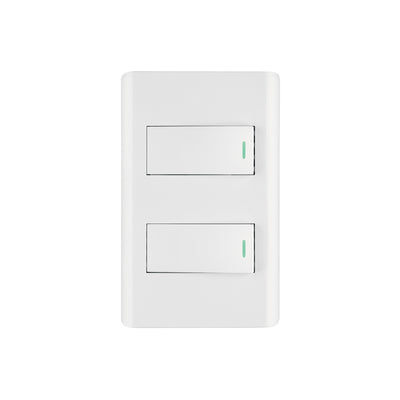 Placa armada blanca 1 interruptor y 1 de 3 vías 1 mód, Lisbo