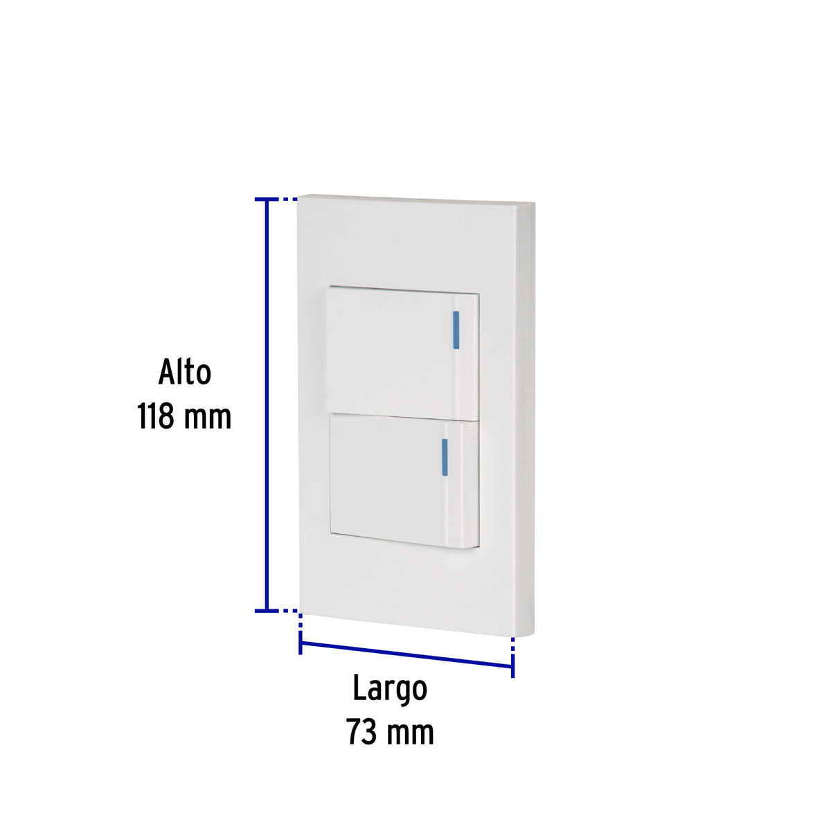 Placa armada 2interruptores 1de 3vías,1.5mod,Española blanco