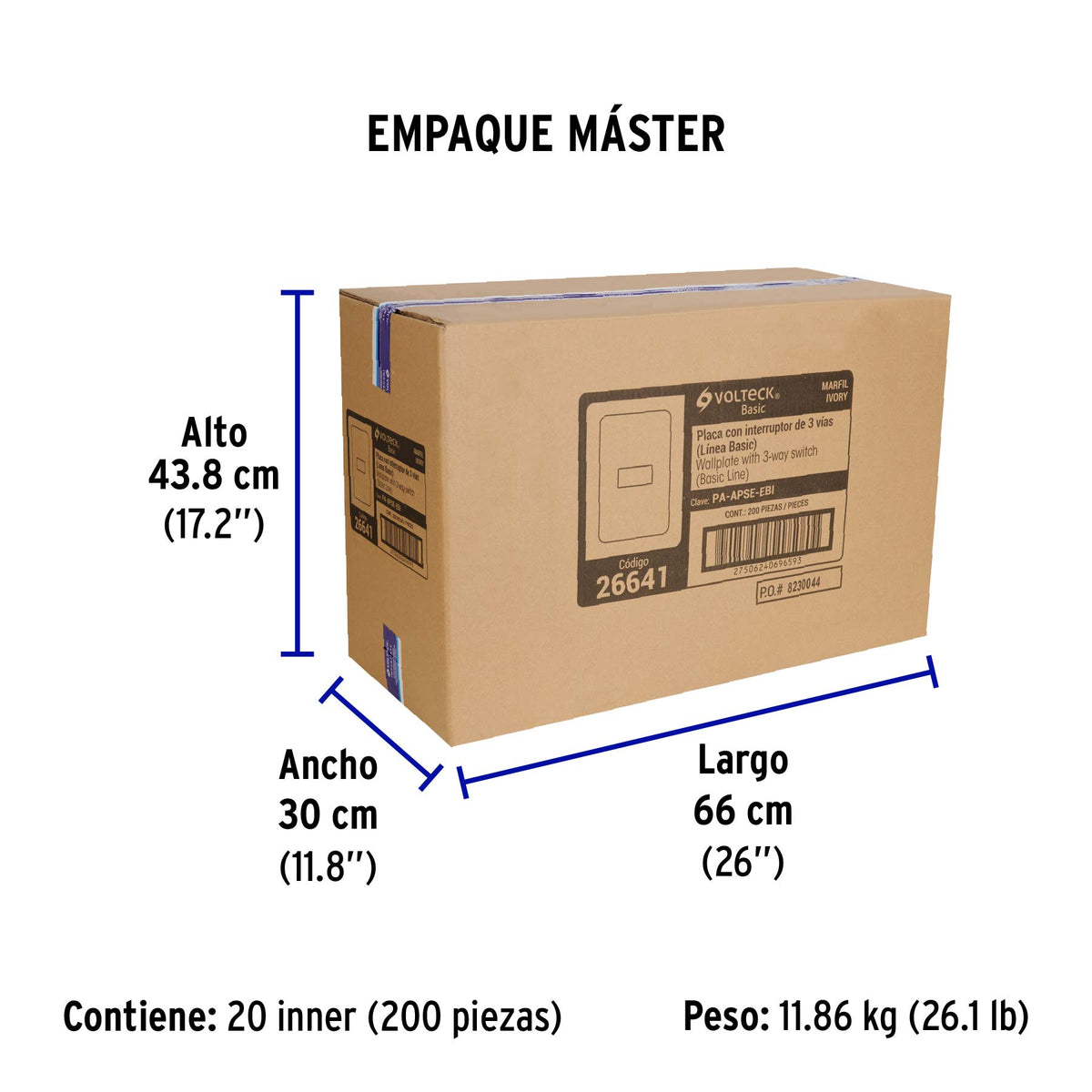 Placa armada 1 interruptor de escalera, marfil, Basic