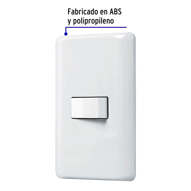 Placa armada con 1 interruptor de 3 vías, Volteck Basic