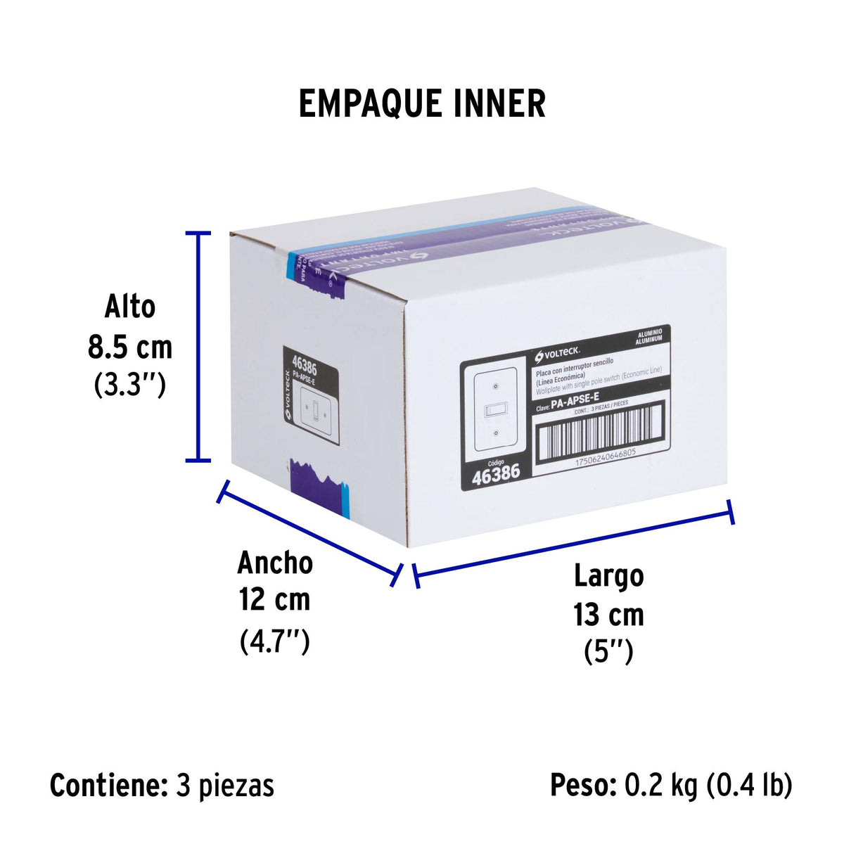 Placa armada con interruptor sencillo, línea Económica