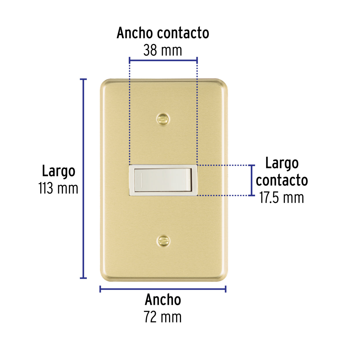 Placa armada con interruptor sencillo, línea Económica