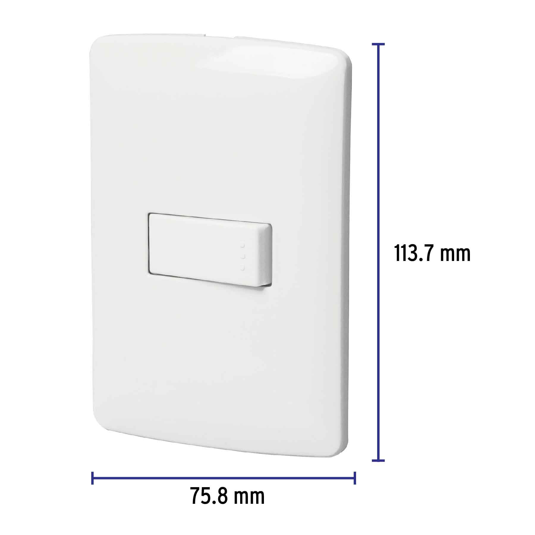 Placa armada 1 interruptor sencillo, blanco, línea Italiana