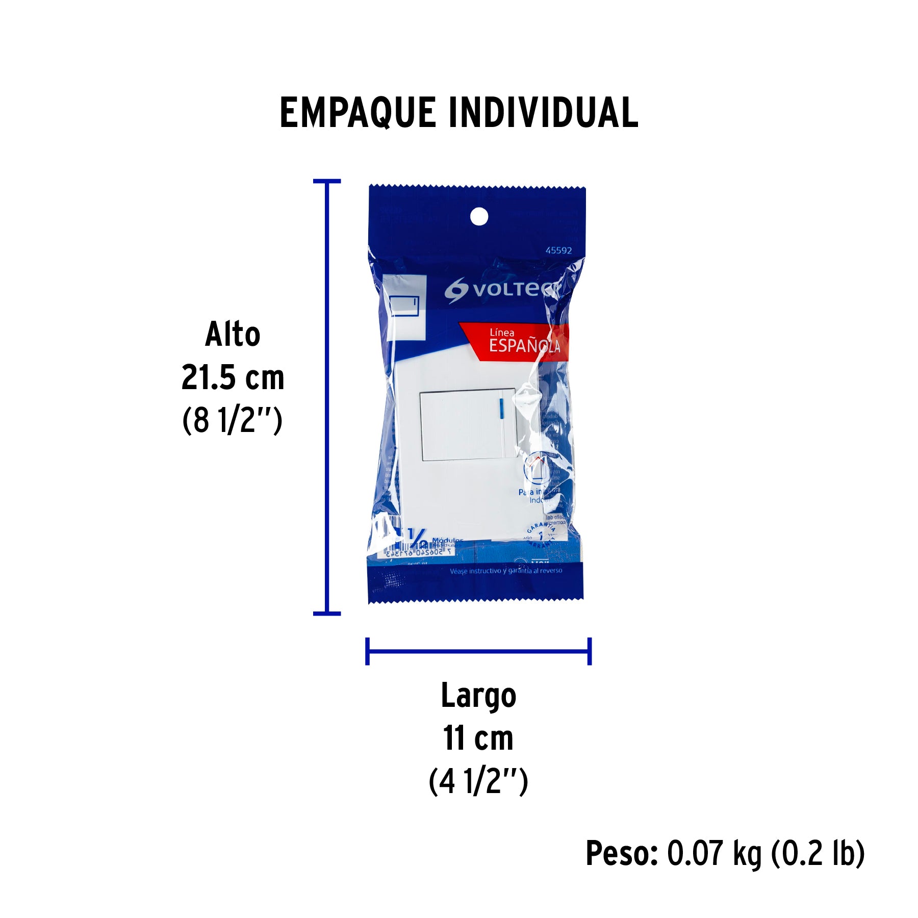 Placa armada 1 interruptor, 1.5 módulos, Española, blanco