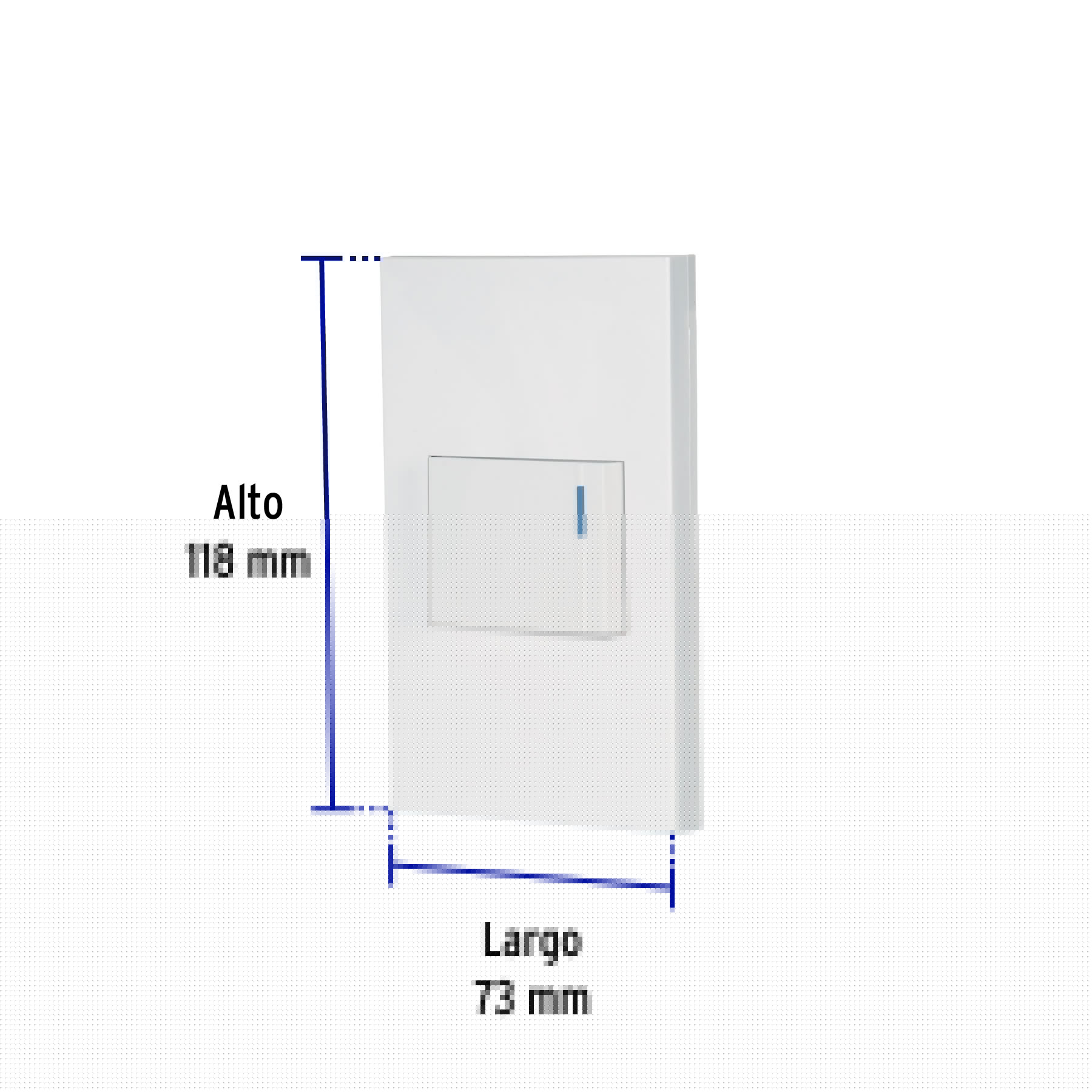 Placa armada 1 interruptor, 1.5 módulos, Española, blanco