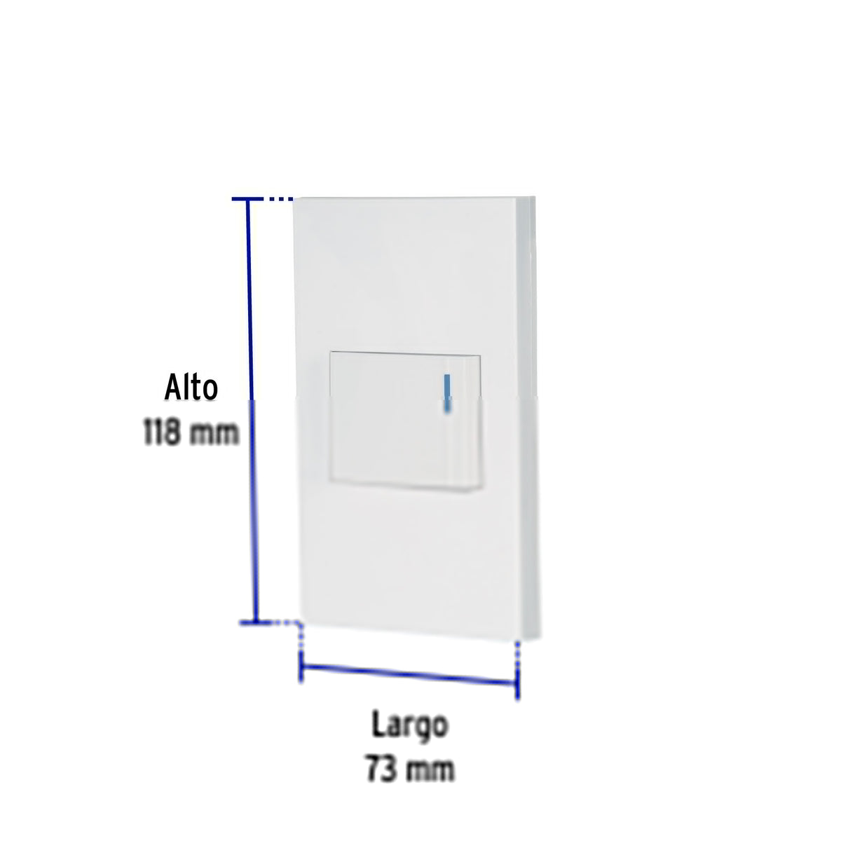 Placa armada 1 interruptor, 1.5 módulos, Española, blanco