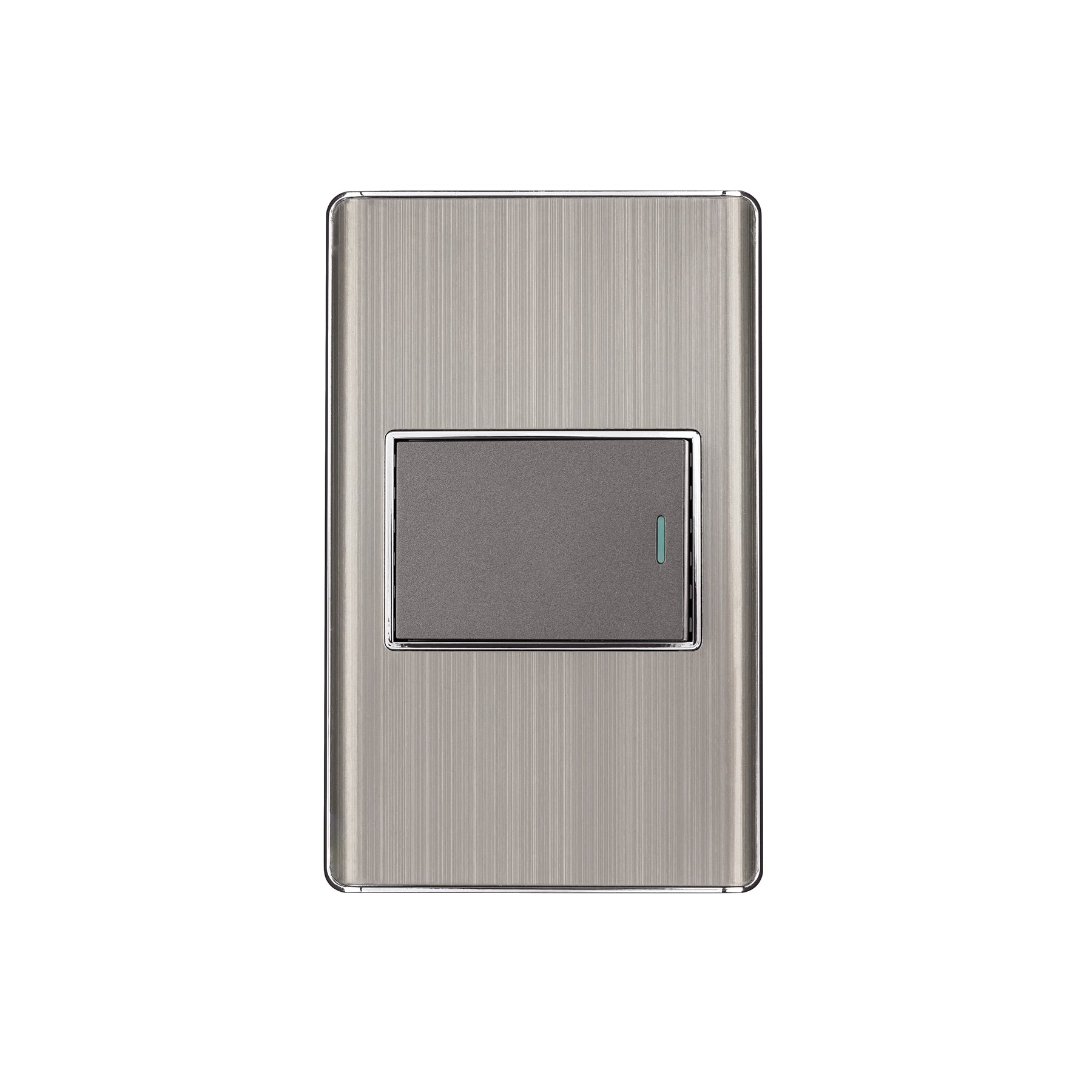 Placa armada acero inox 1 interruptor 1.5 módulos, Lisboa