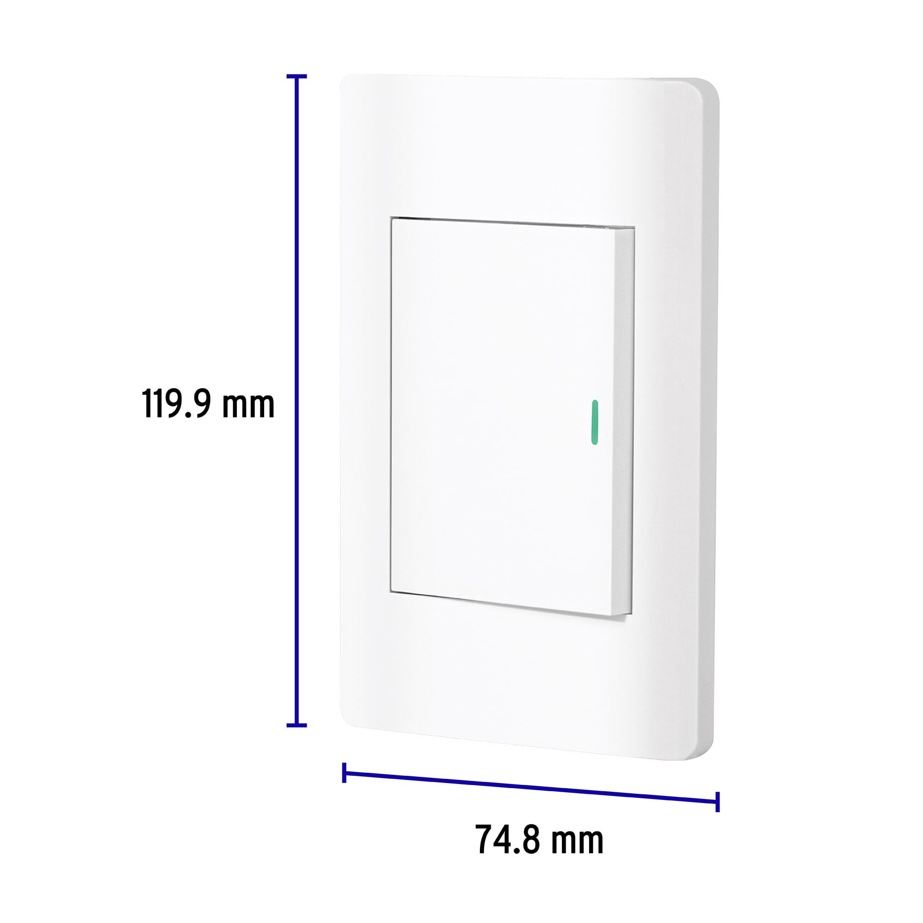 Placa armada blanca 1 interruptor 3 módulos, Lisboa, Volteck