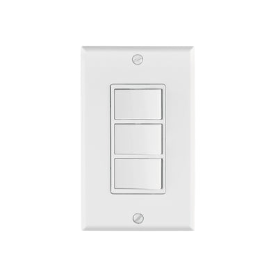 Placa armada con 3 interruptores sencillos, línea Classic