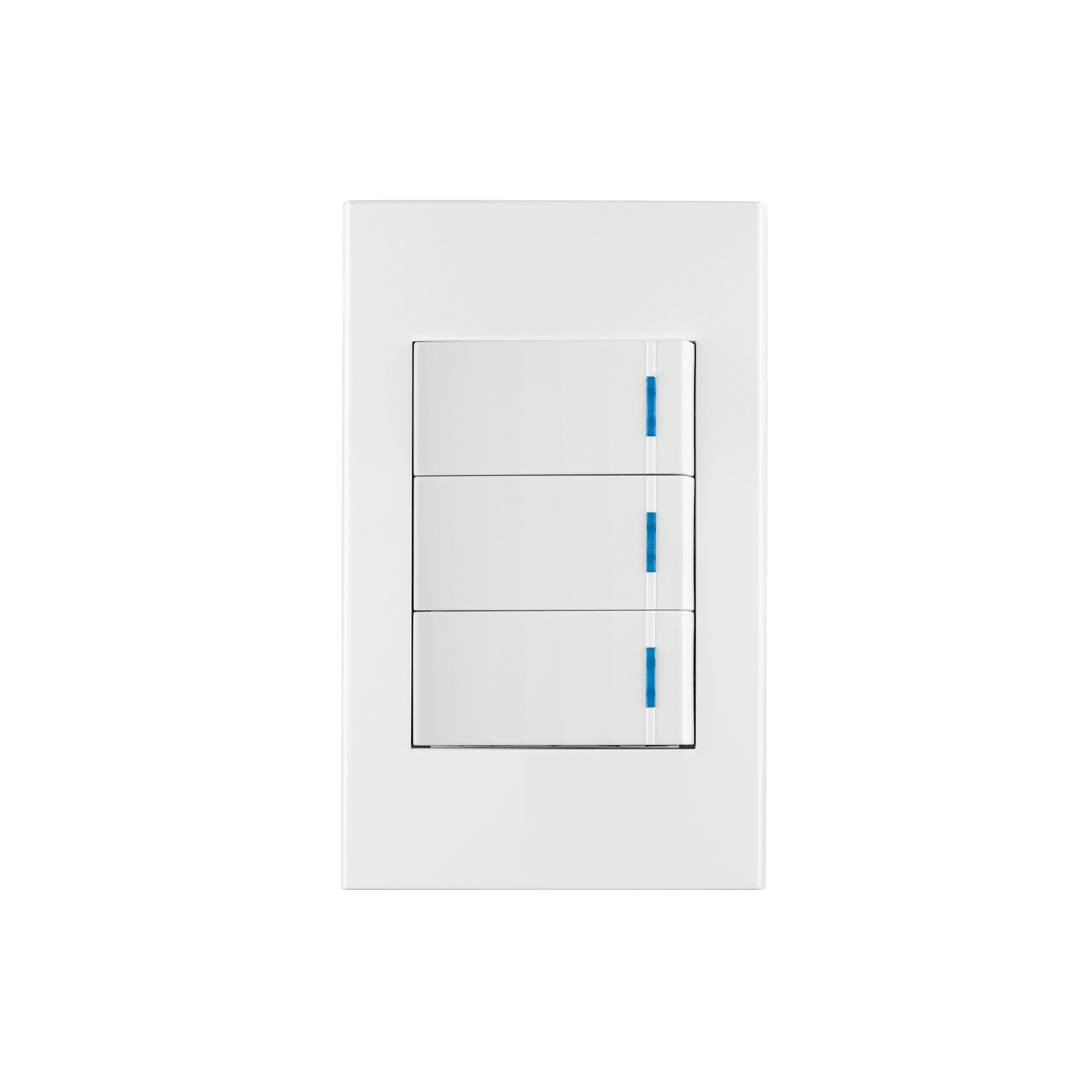 Placa armada 3 interruptores 1de 3vías,1 mod,Española,blanco