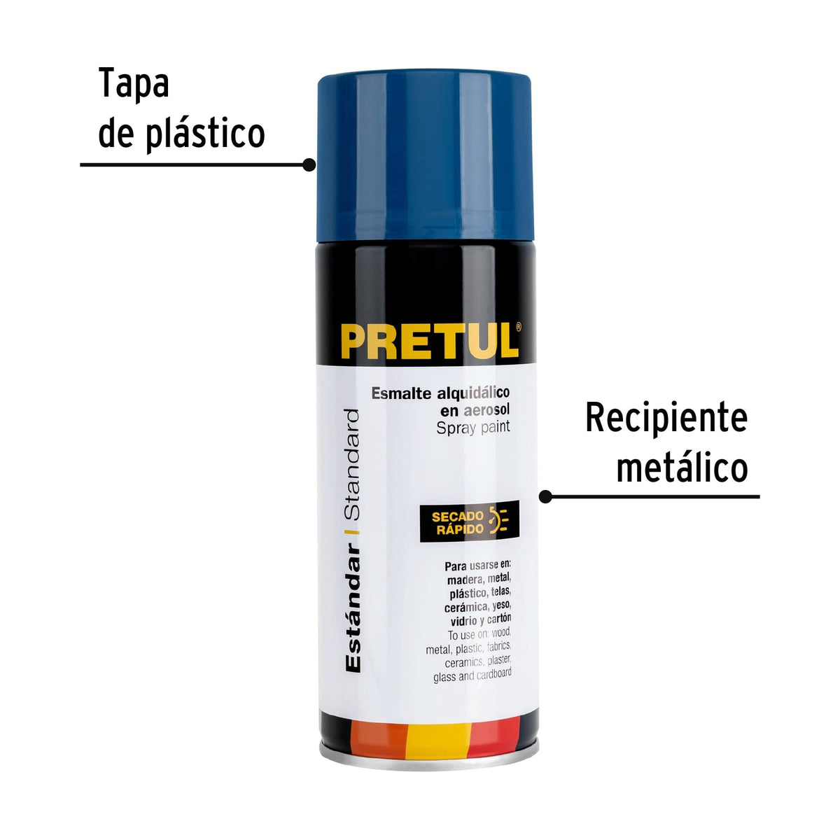 Pintura (Esmalte acrílico) en aerosol, azul ultramar, Pretul