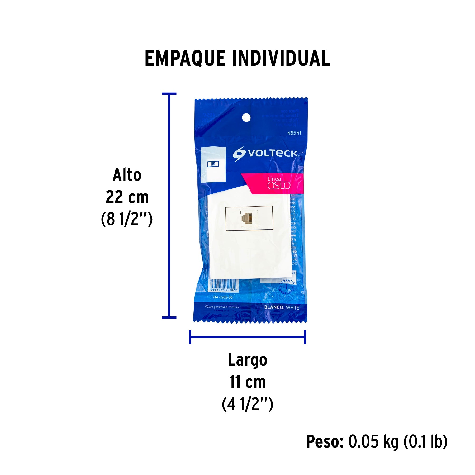 Placa armada con entrada para teléfono, línea Oslo, blanco