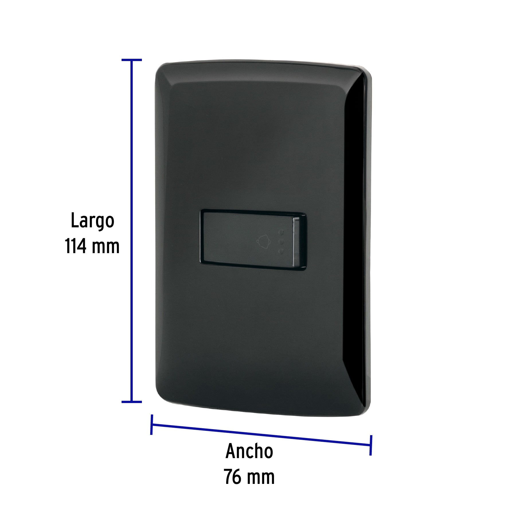 Placa armada con timbre, negro, línea Italiana