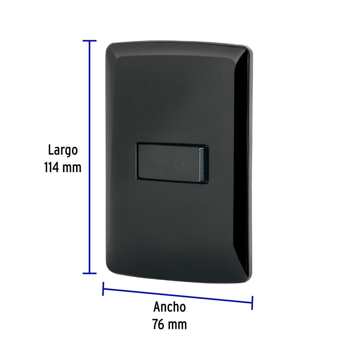 Placa armada con timbre, negro, línea Italiana