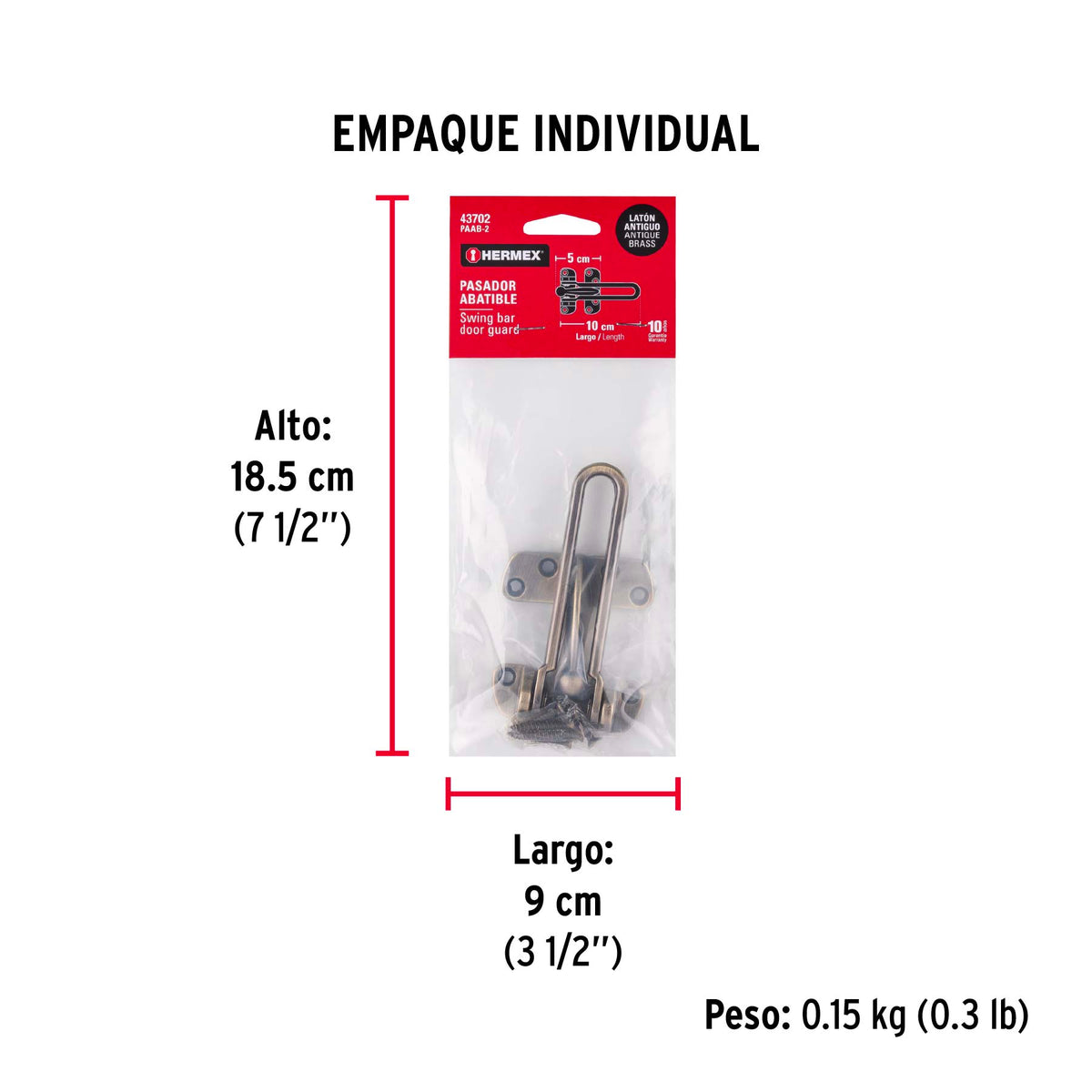 Pasador abatible de latón antiguo