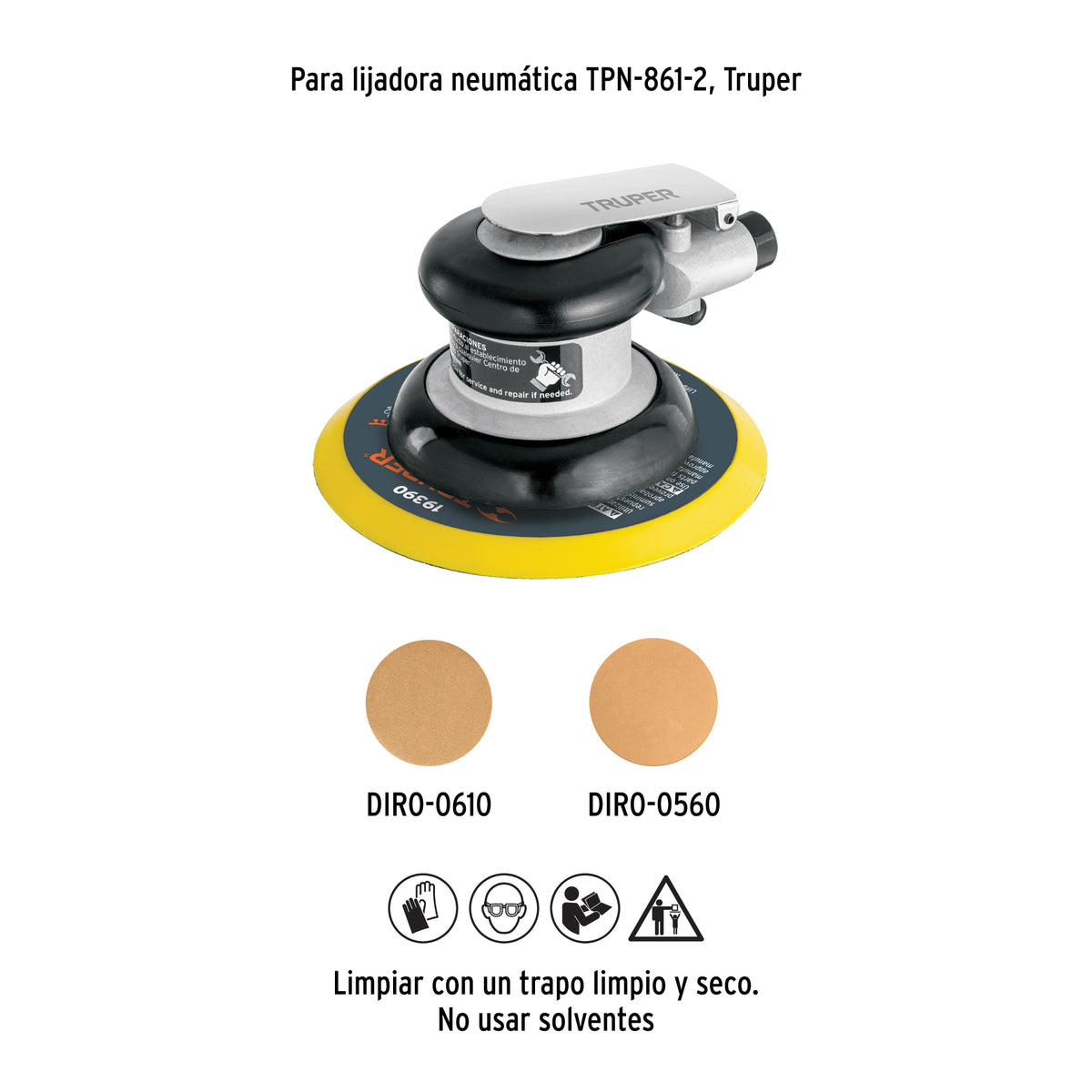Pad para lijadora neumática tpn-861, de velcro