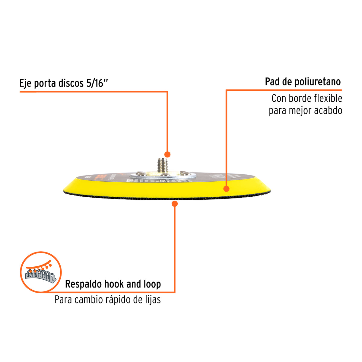 Pad para lijadora neumática tpn-861, de velcro