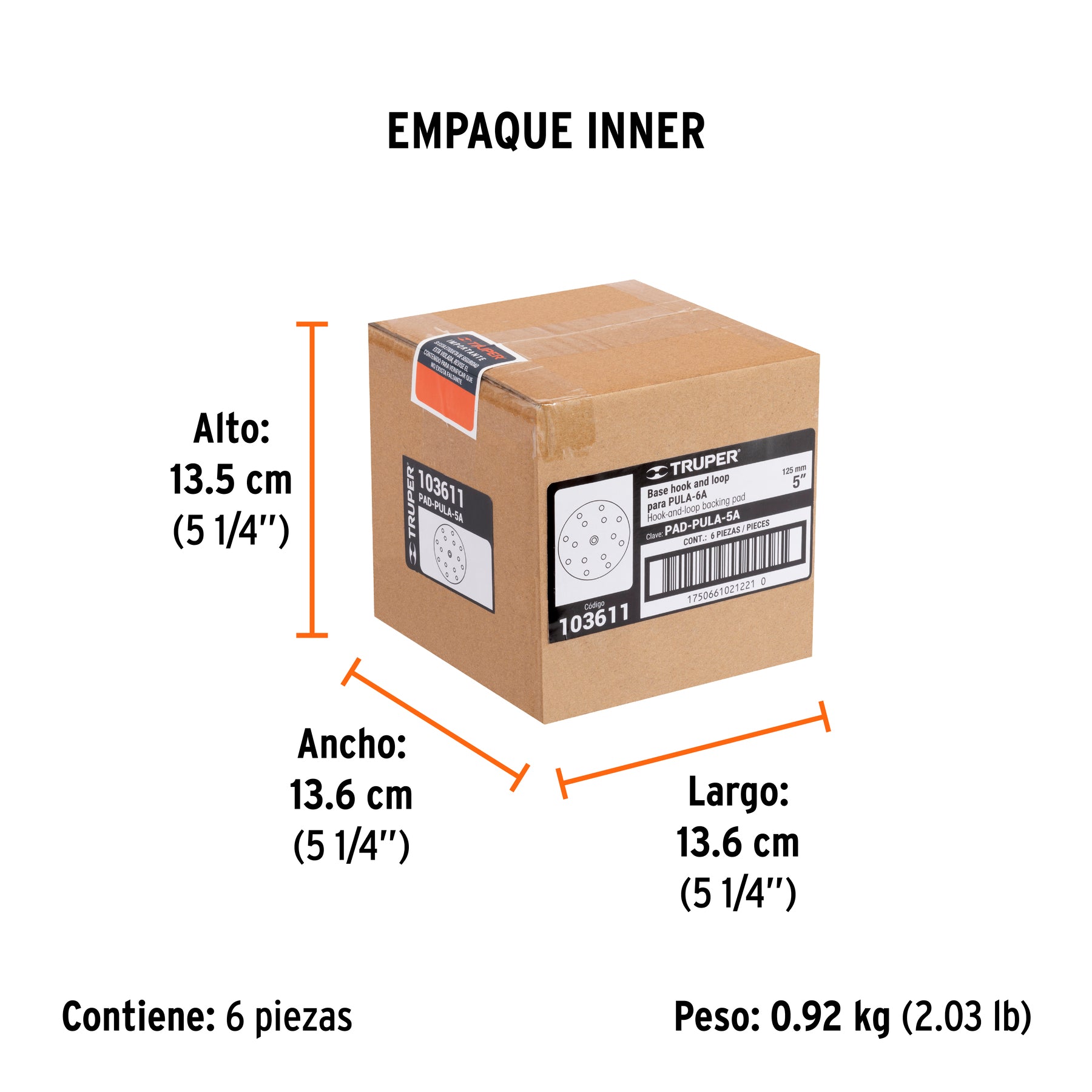 Respaldo de 5' hook and loop para PULA-6A, TRUPER