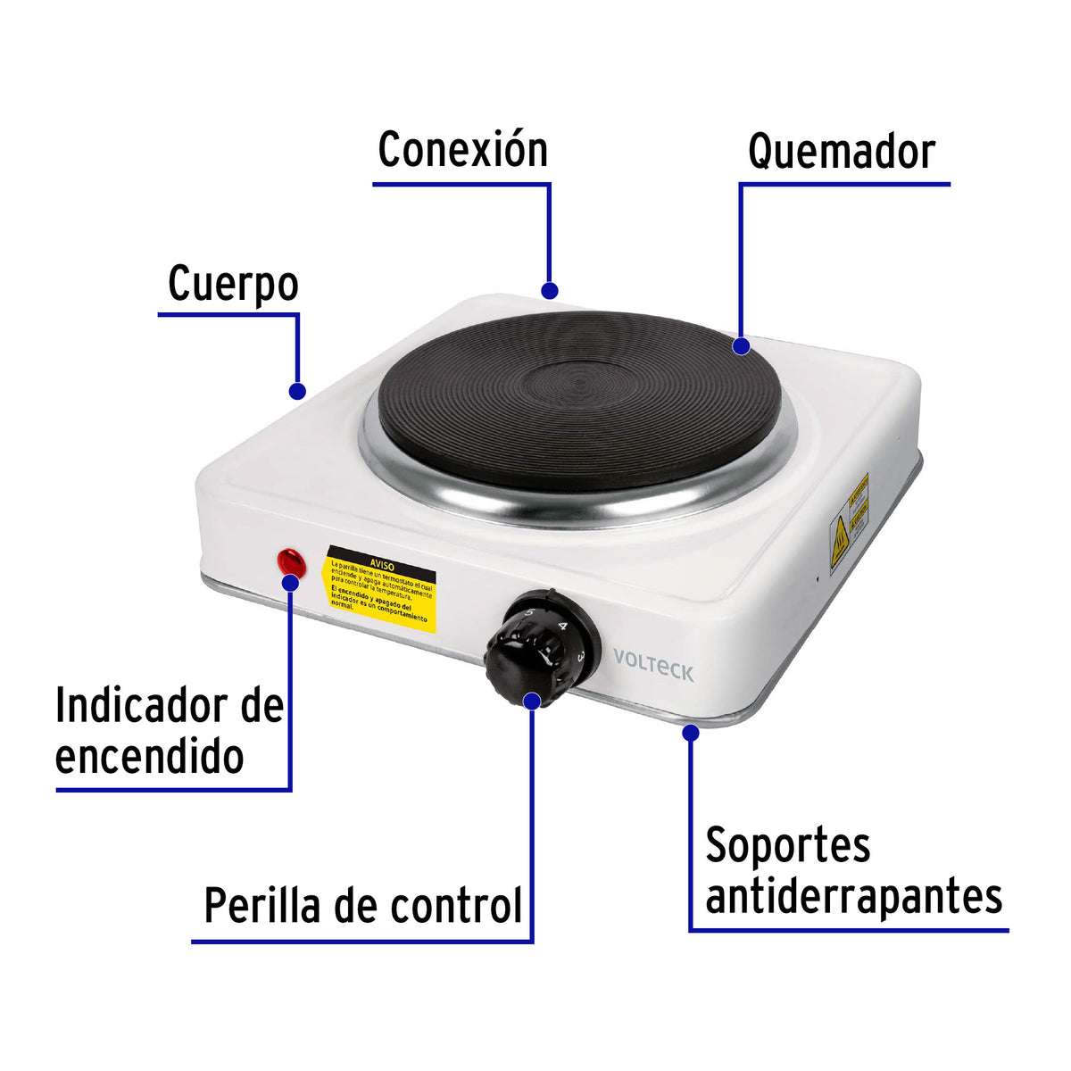 Parrilla eléctrica de disco individual
