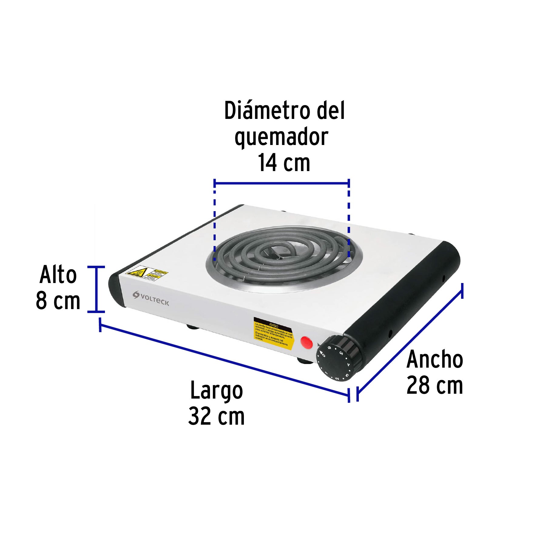 Parrilla eléctrica 1 quemador, cuadrada
