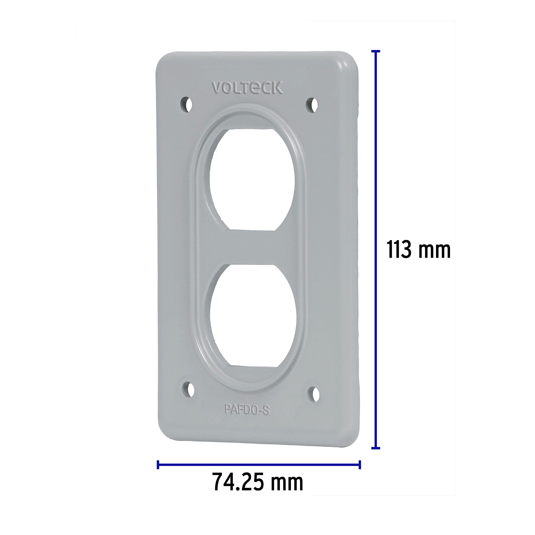 Placa de acero, FS, doble, de sobreponer, Volteck