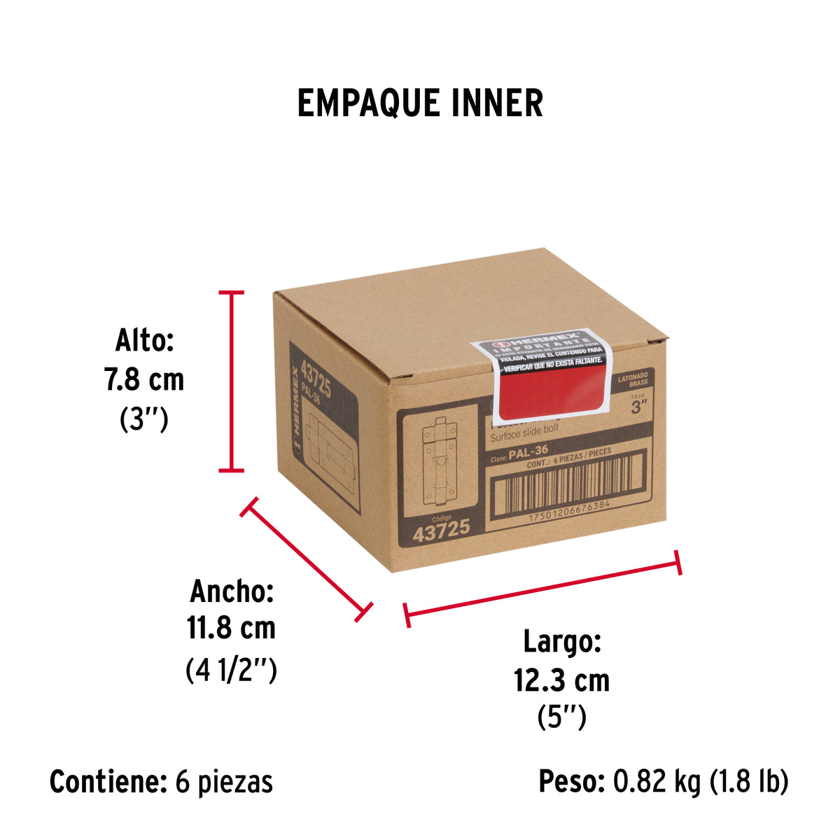 Pasador de latón, 3"