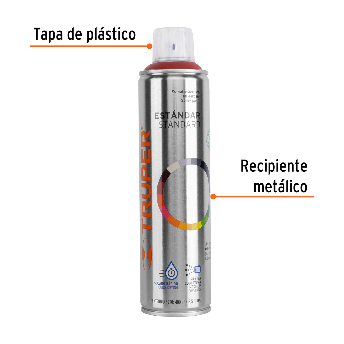 Pintura (Esmalte acrílico) en aerosol, metálica, rojo