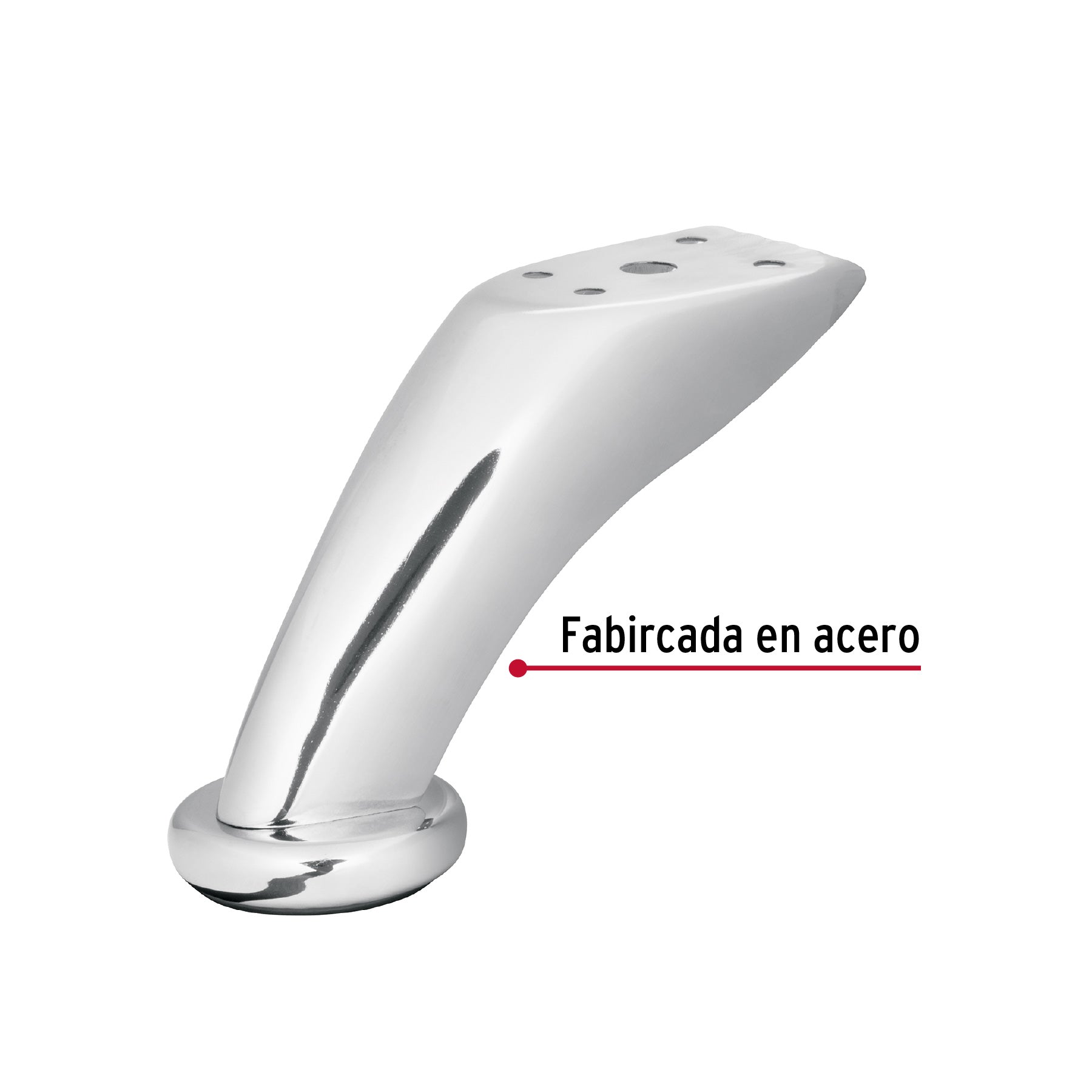 Pata para sofa y mueble, cromo, 90 mm altura, HERMEX