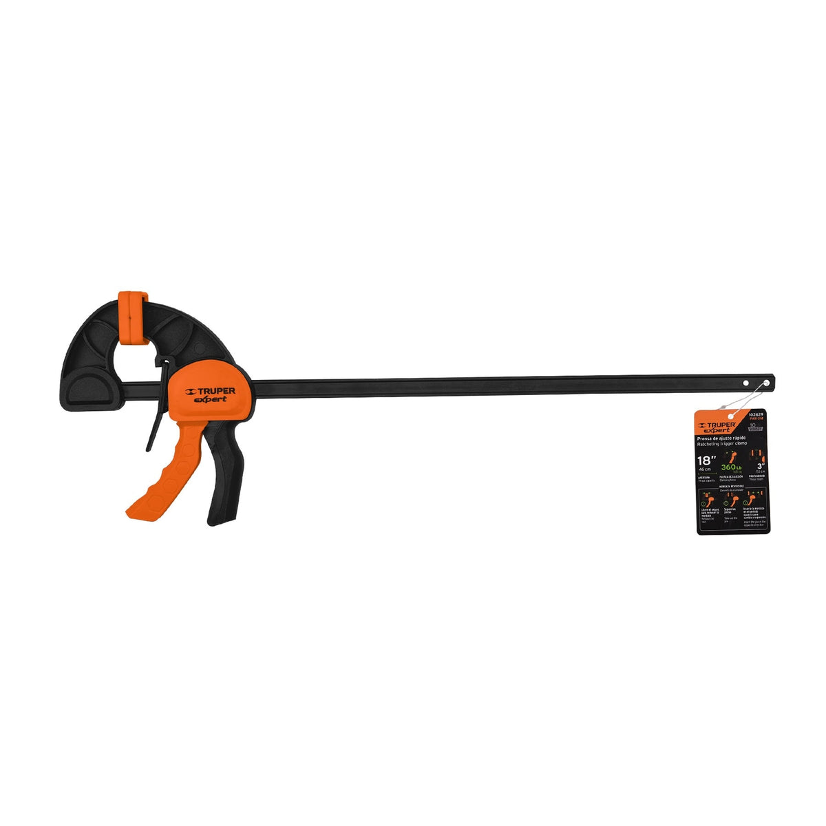 Prensa de ajuste rápido 18" uso rudo, cuerpo nylon, EXPERT