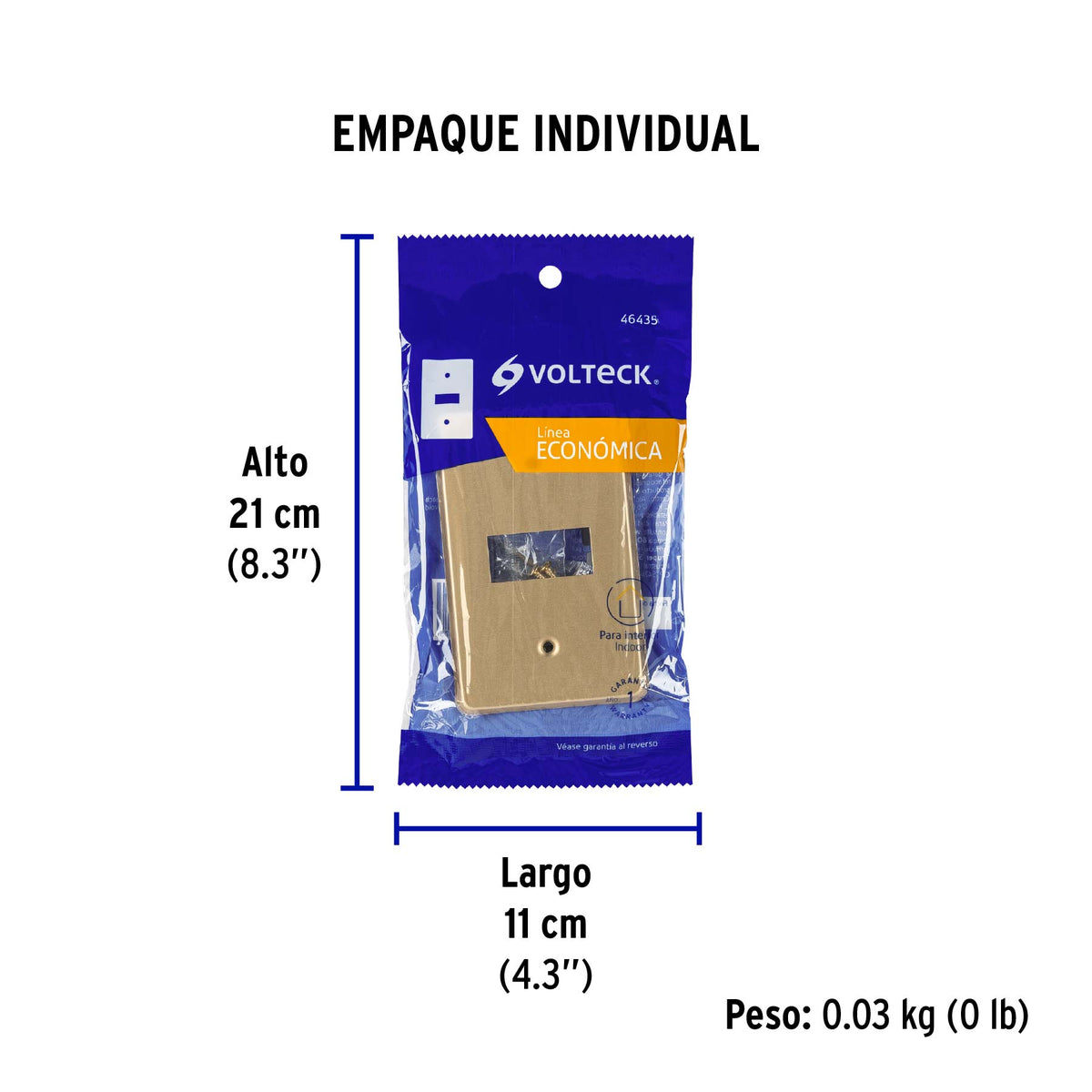 Placa 1 módulo, de aluminio, línea Económica