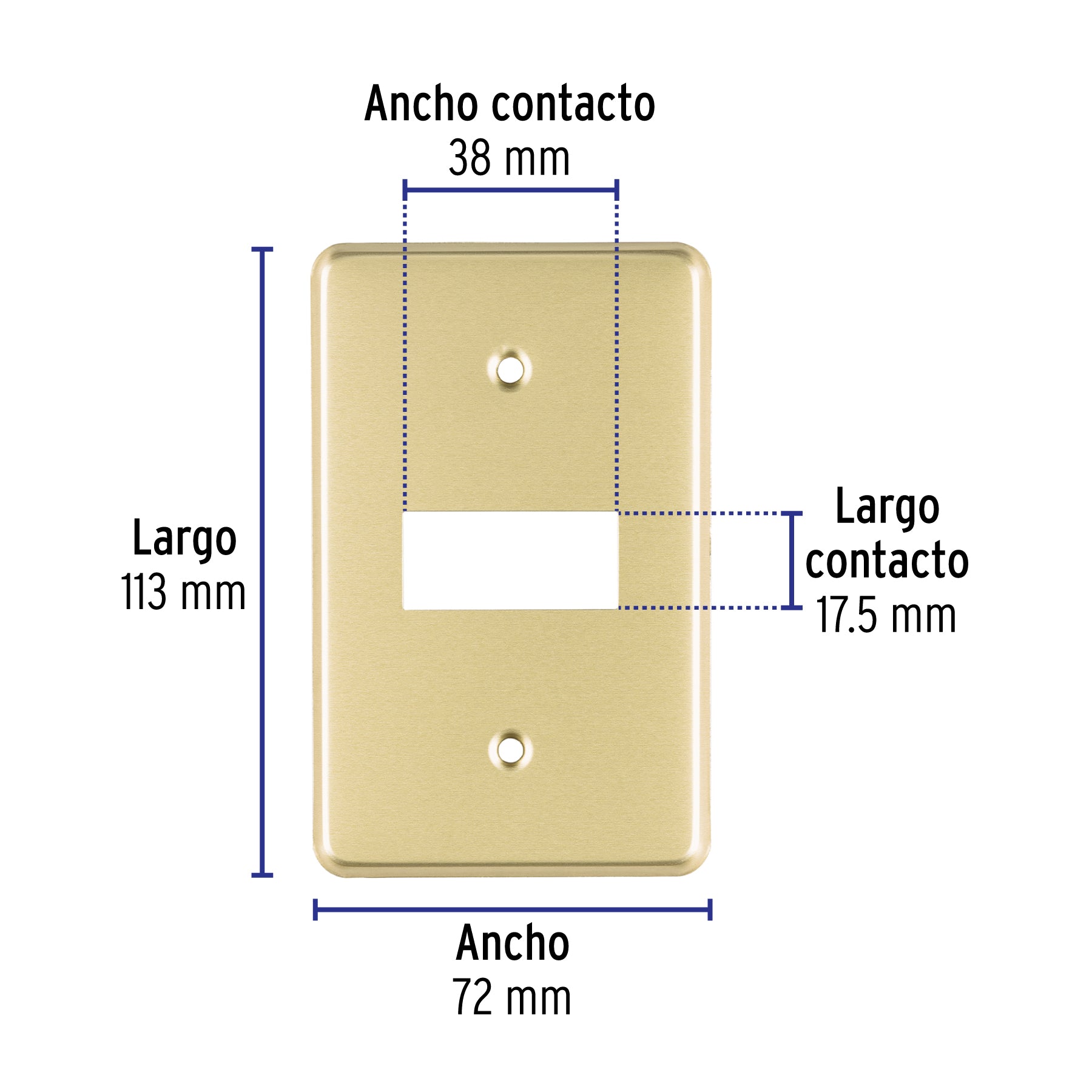 Placa 1 módulo, de aluminio, línea Económica