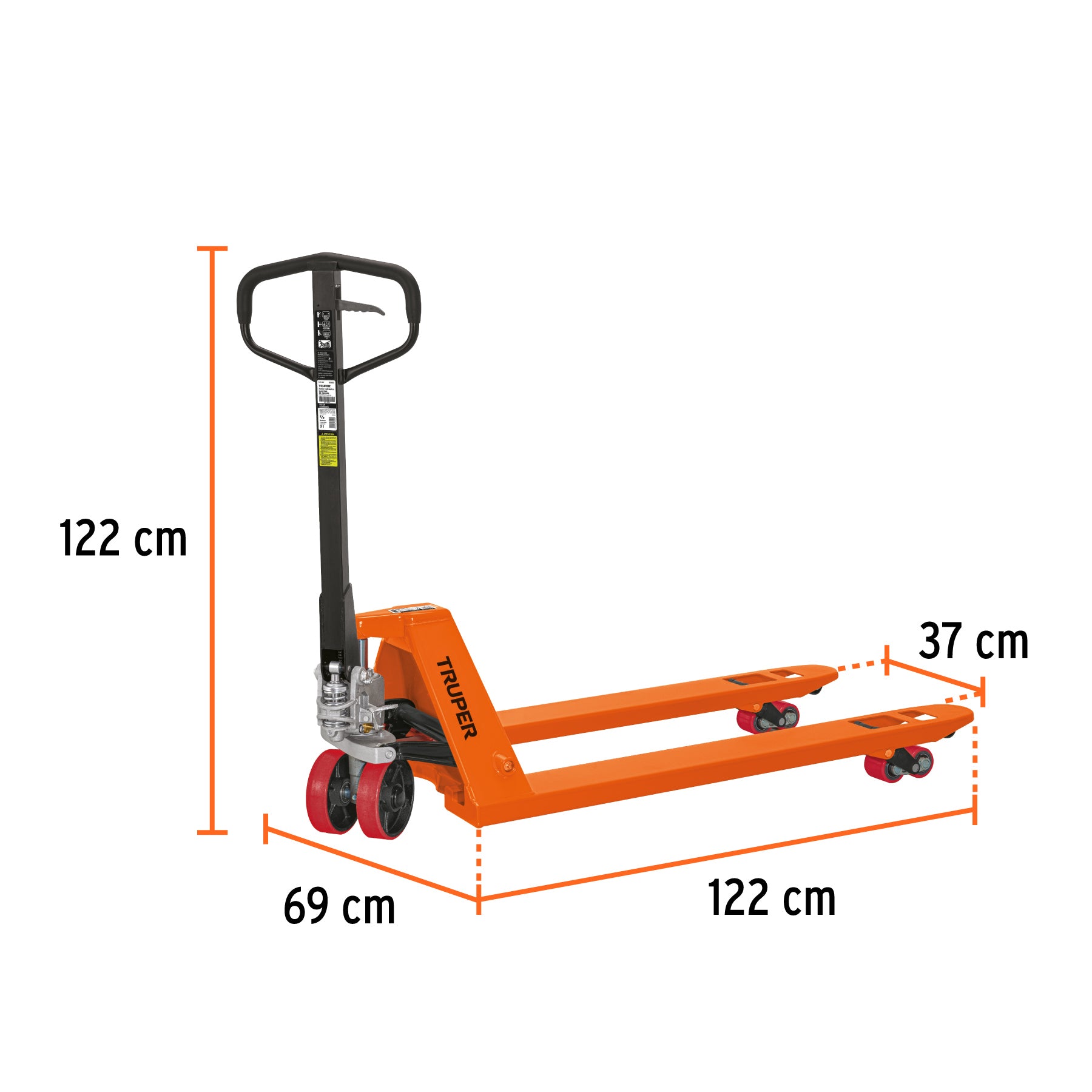 Patín traspaleta 2.5 ton. Ruedas de poliuretano