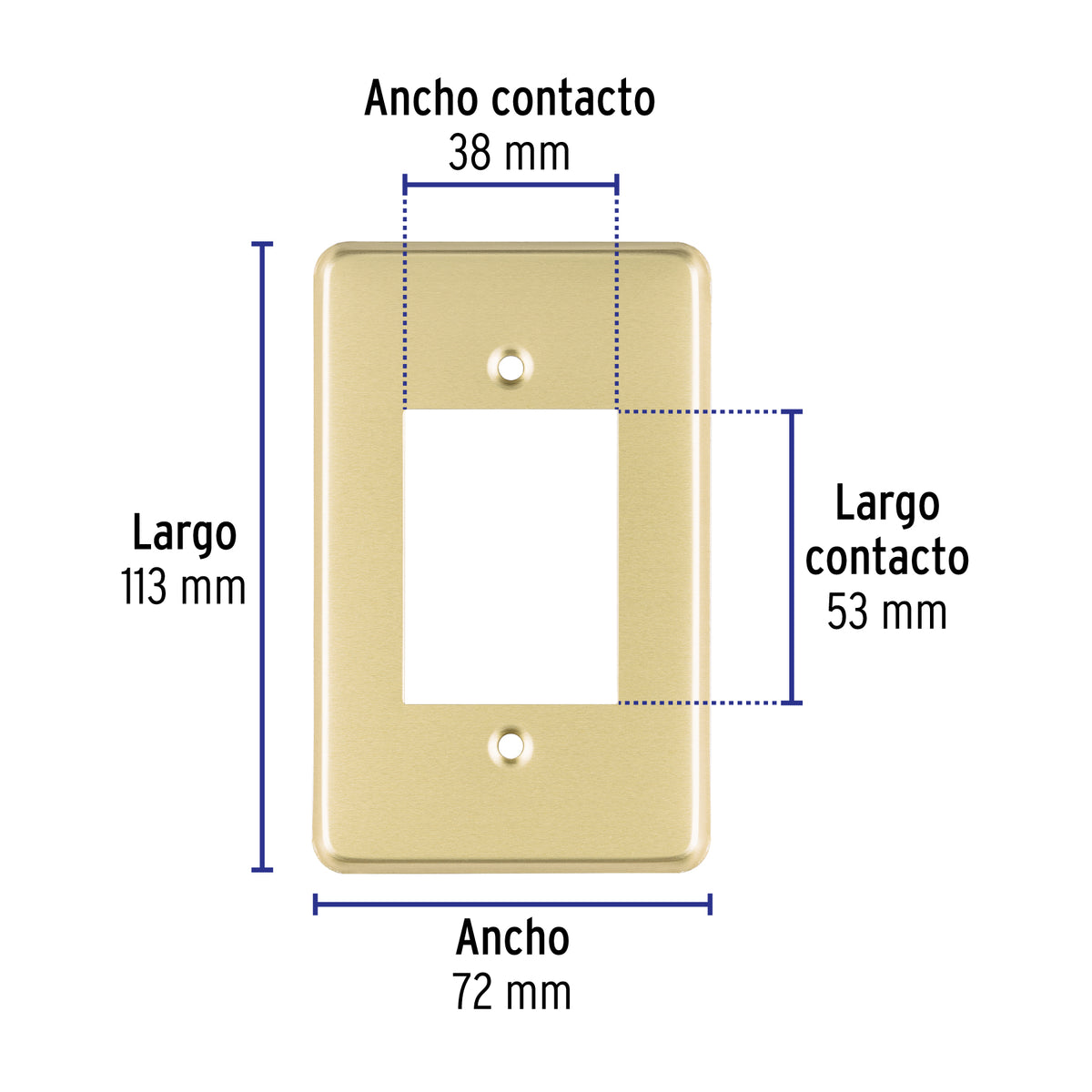 Placa 3 módulos, de aluminio, línea Económica