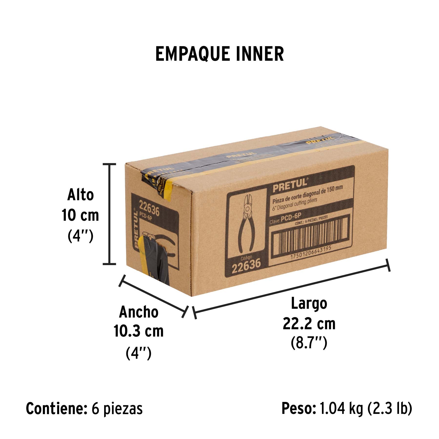 Pinza de corte diagonal 6", pretul