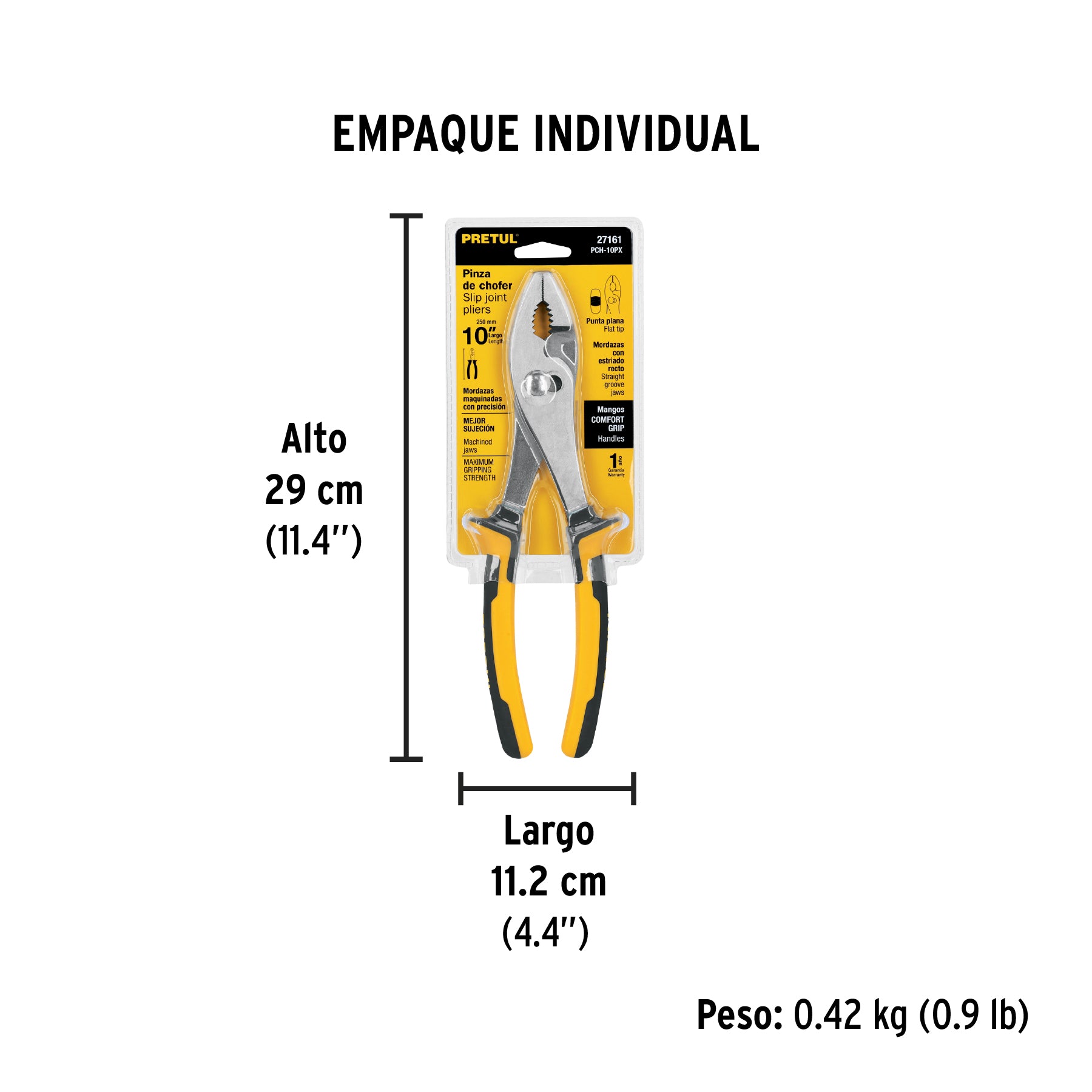 Pinza de chofer 10', mango comfort grip, Pretul
