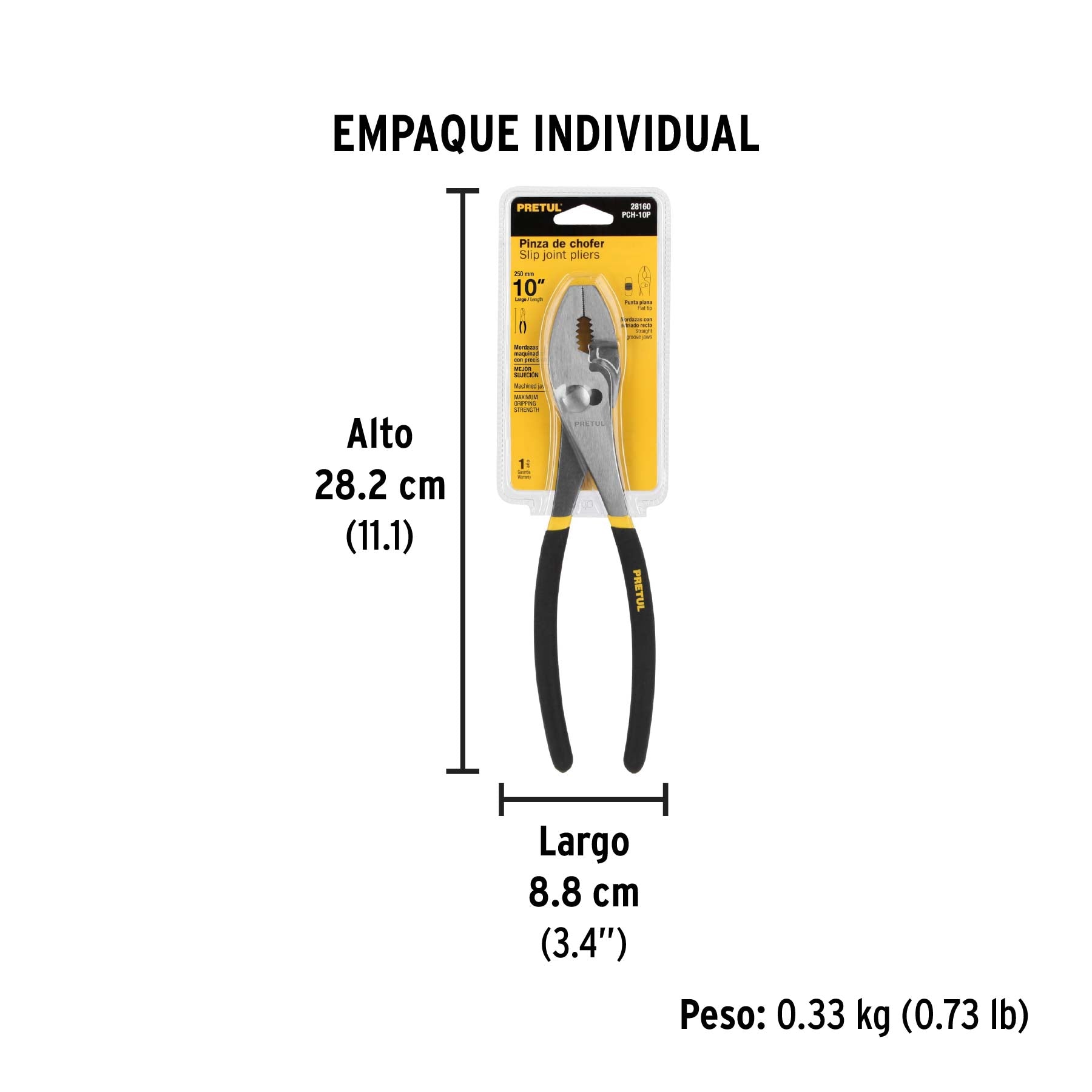 Pinza de chofer 10' mango de vinil, Pretul