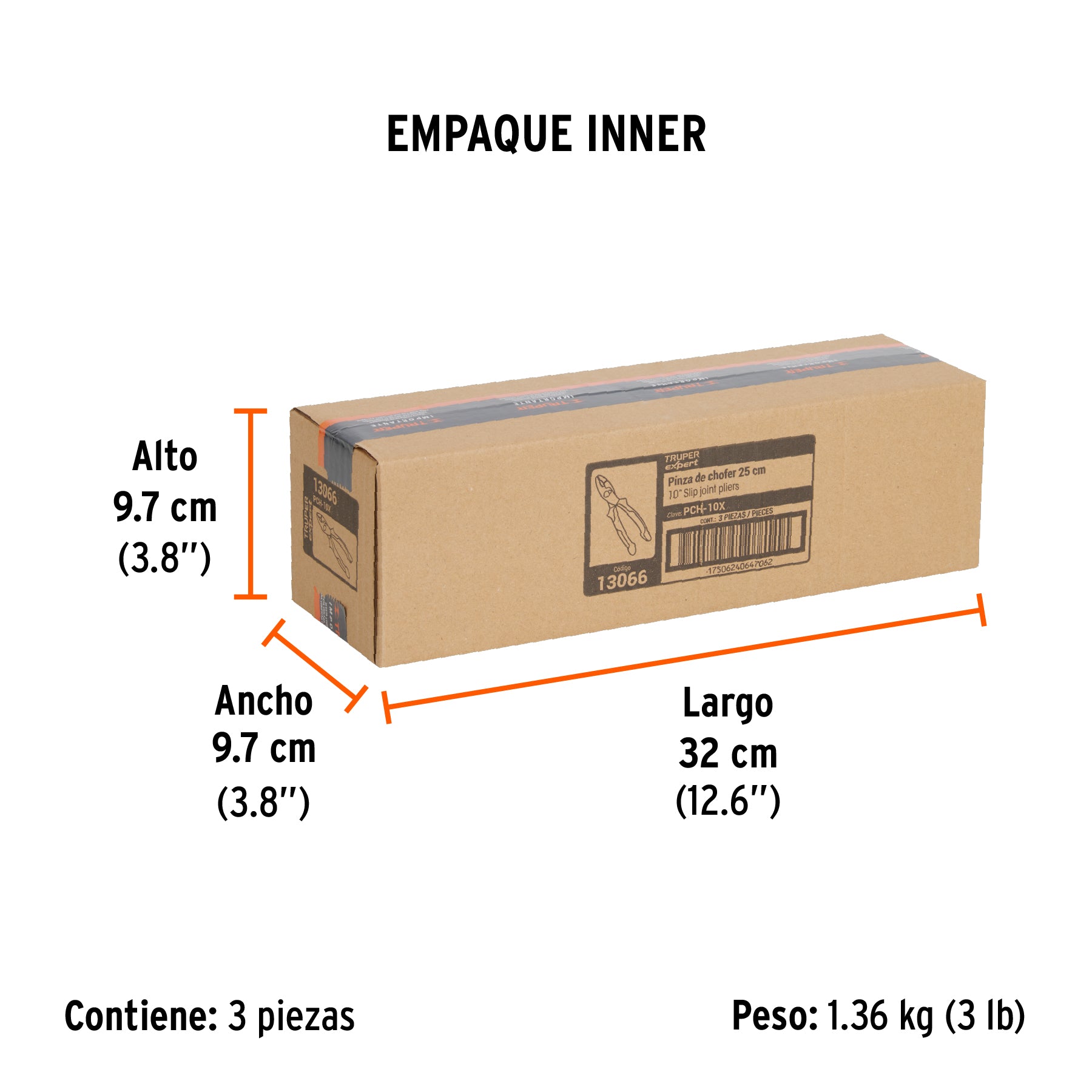 Pinzas de chofer 10", mango comfort grip