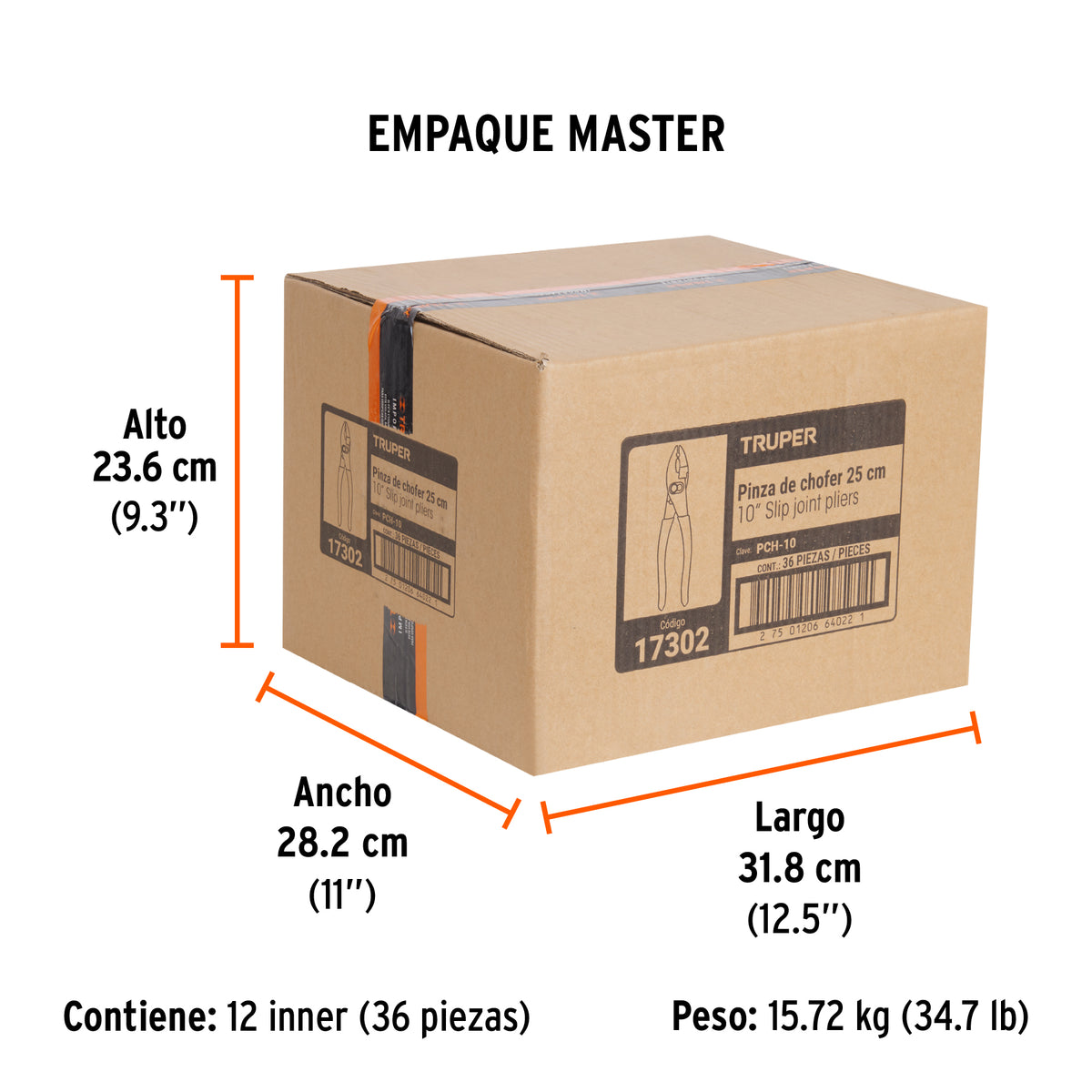 Pinza de chofer 10", mango de vinil