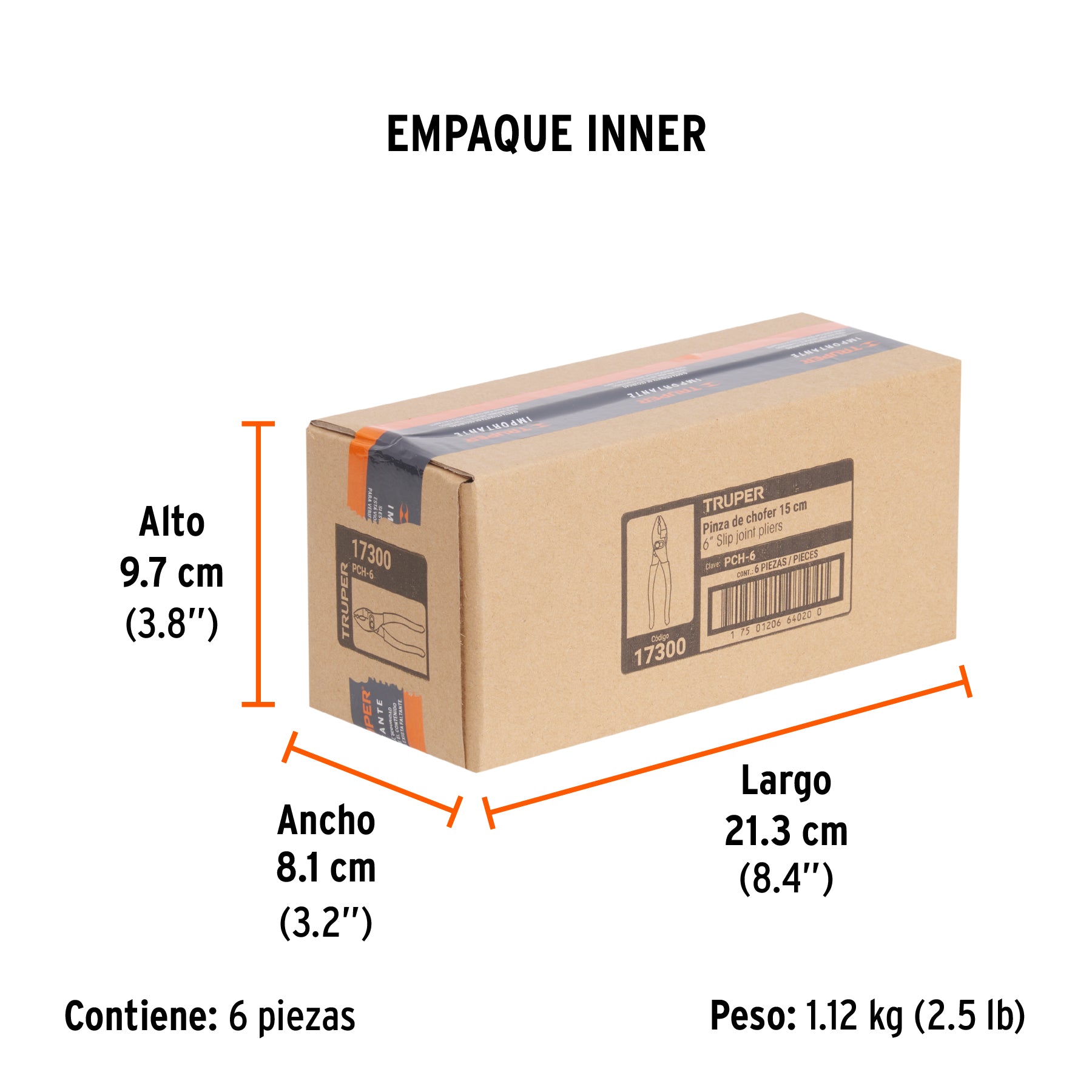 Pinza de chofer 6", mango de vinil