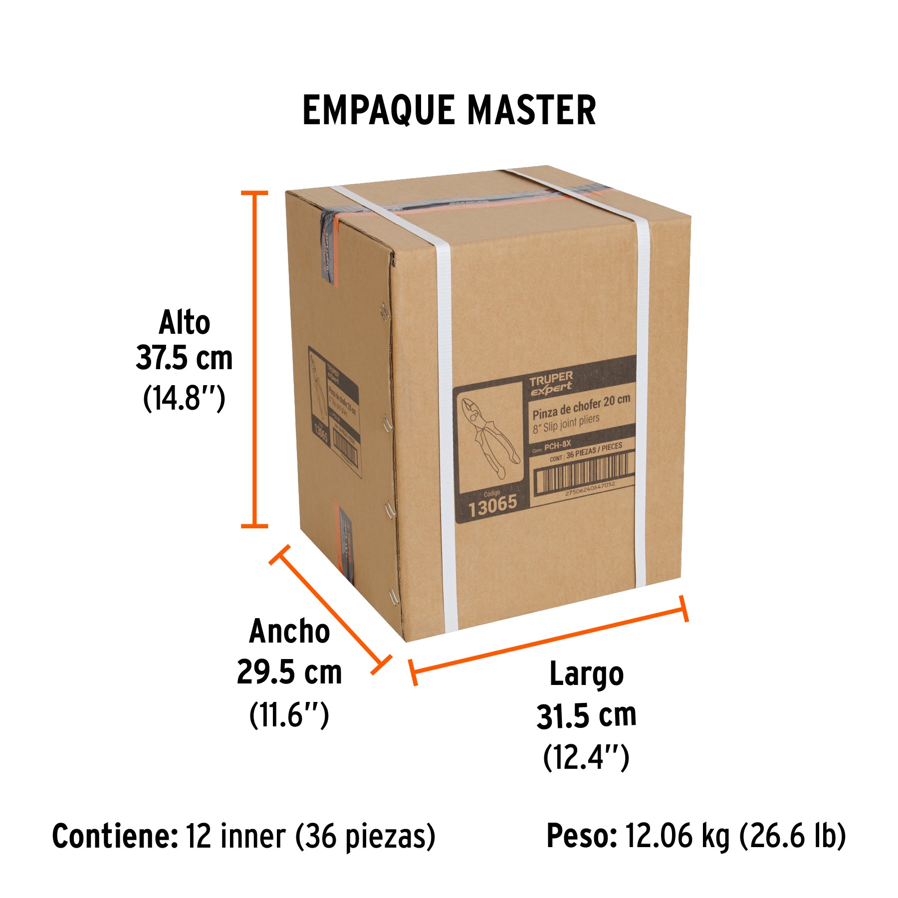 Pinzas de chofer 8", mango comfort grip