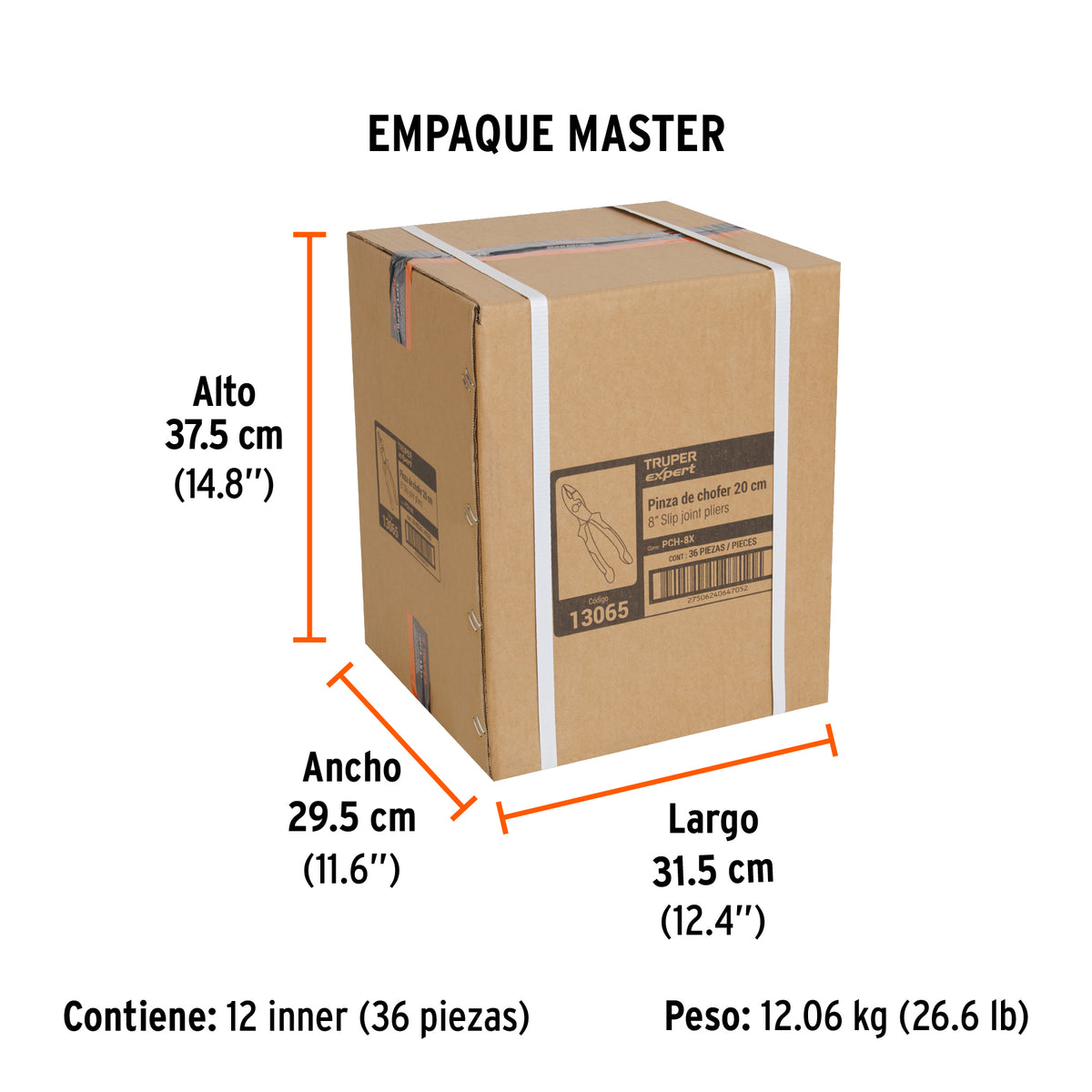 Pinzas de chofer 8", mango comfort grip