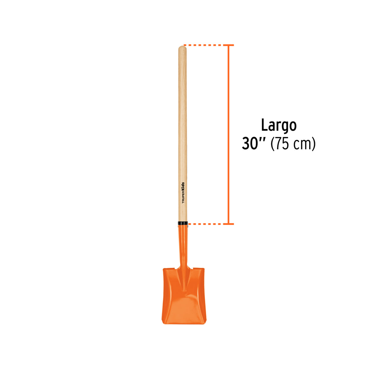Pala cuadrada para niños, mango 30"