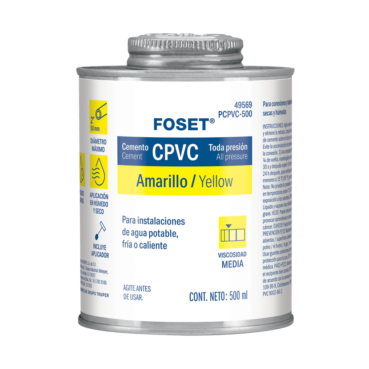Cemento para CPVC, bote 500 ml