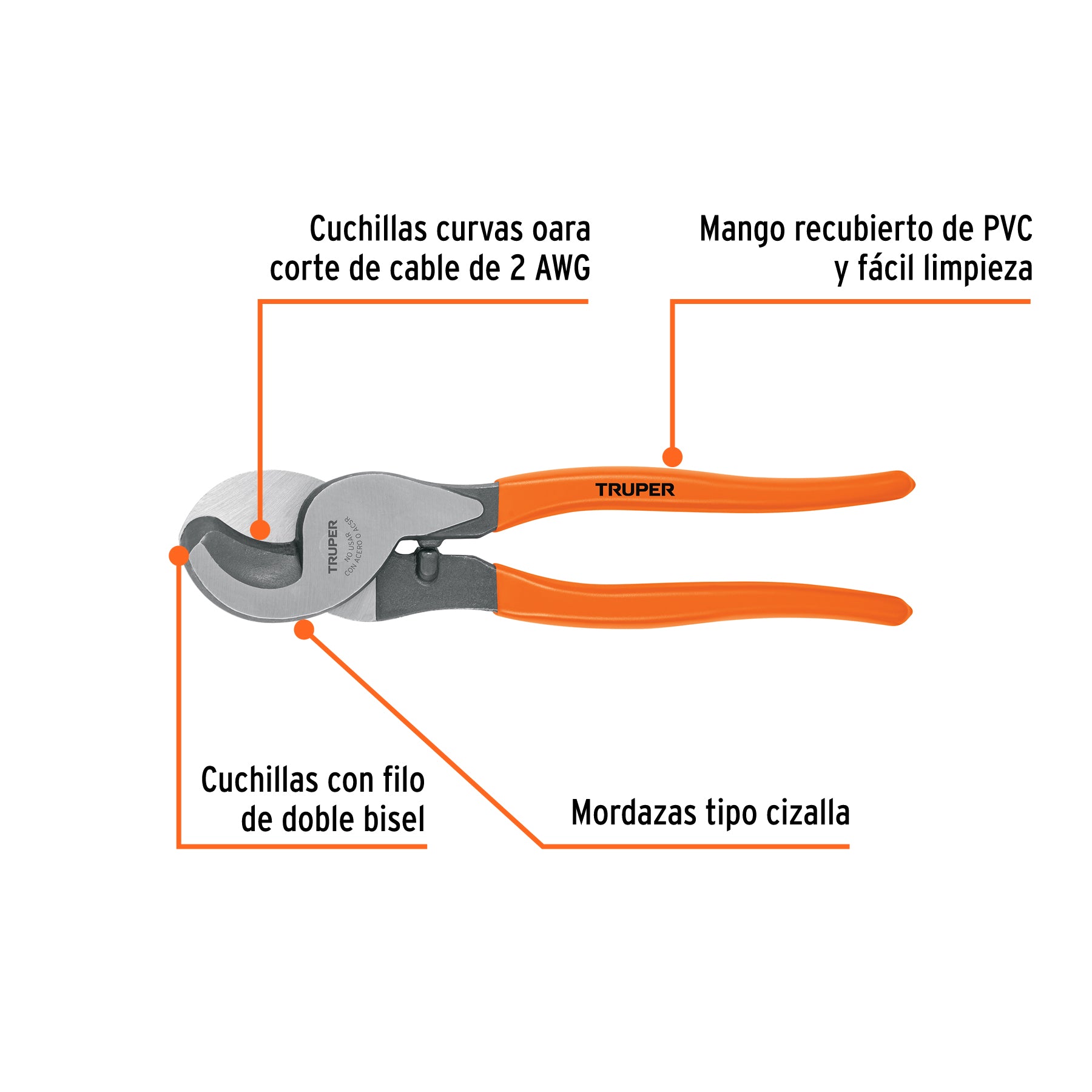 Pinza cortador multicable 10', Truper