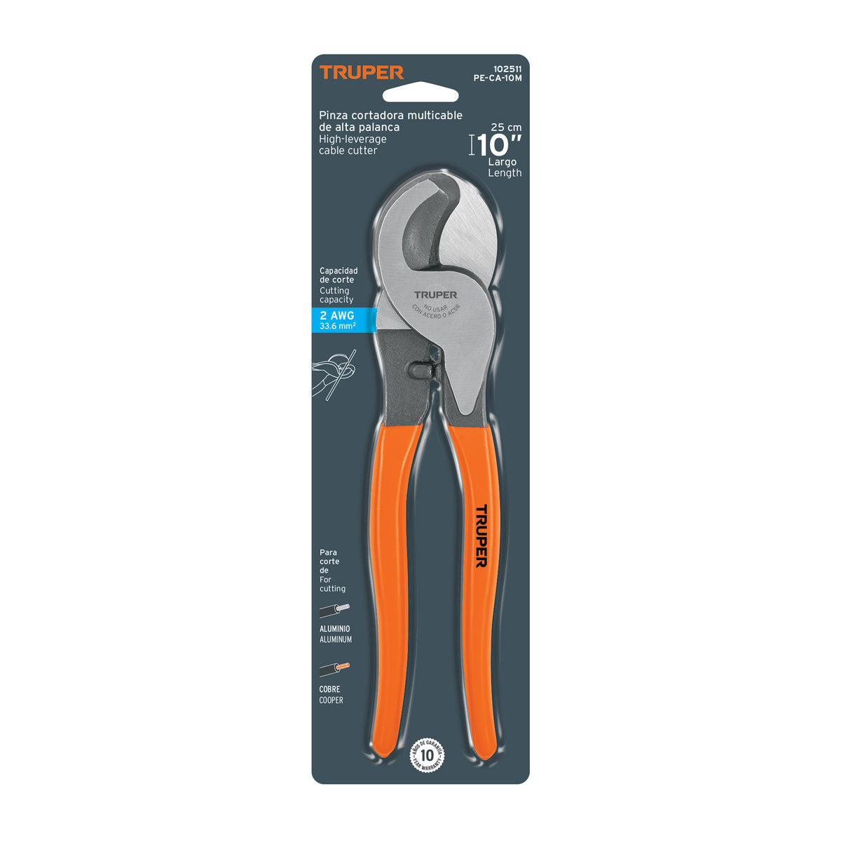 Pinza cortador multicable 10', Truper