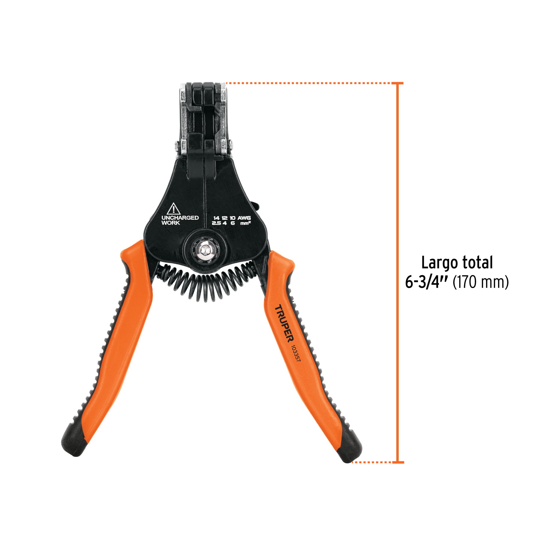 Pinza 6.5' pela cables automática, 14 a 10 AWG, TRUPER