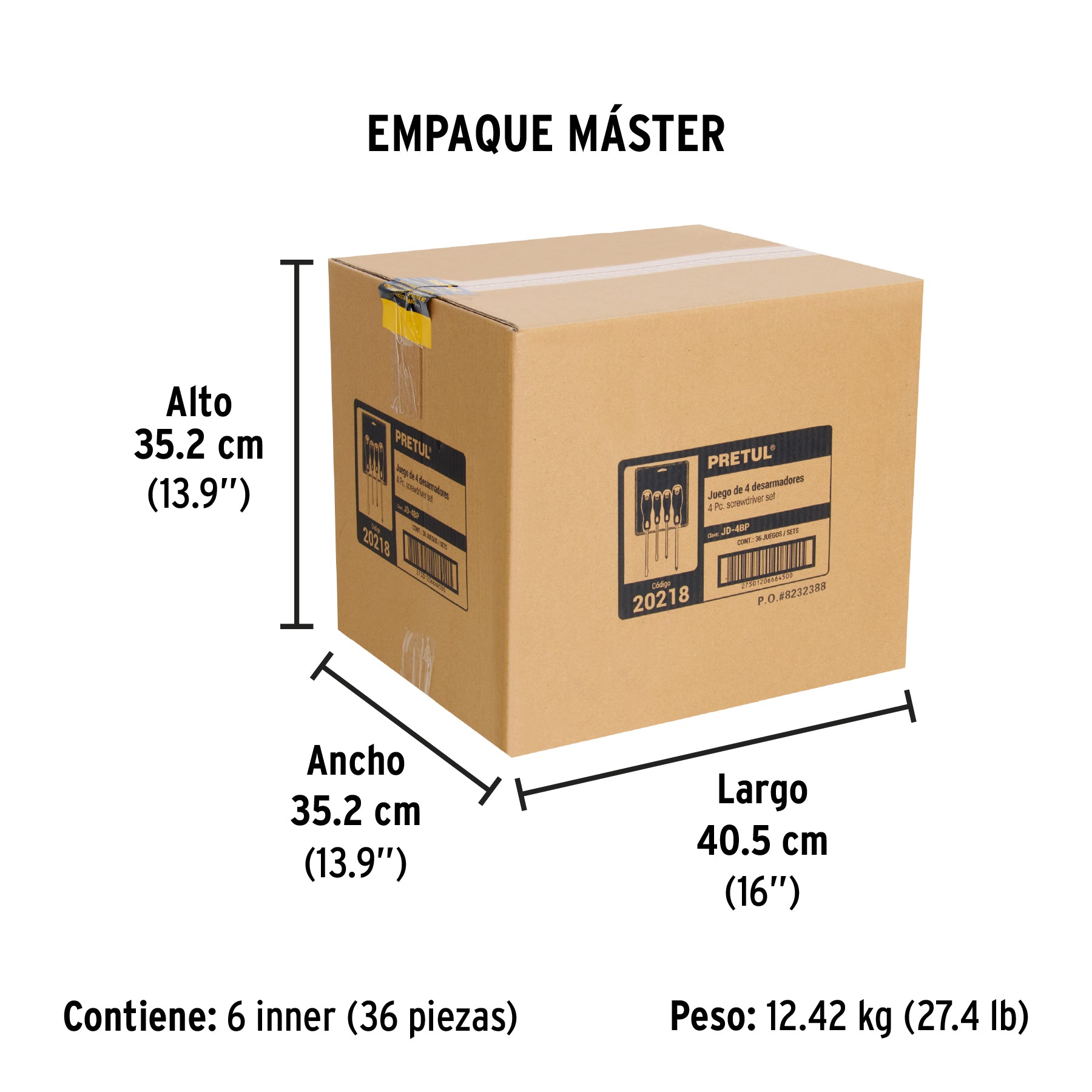 Perico corto, 5" con grip, Pretul